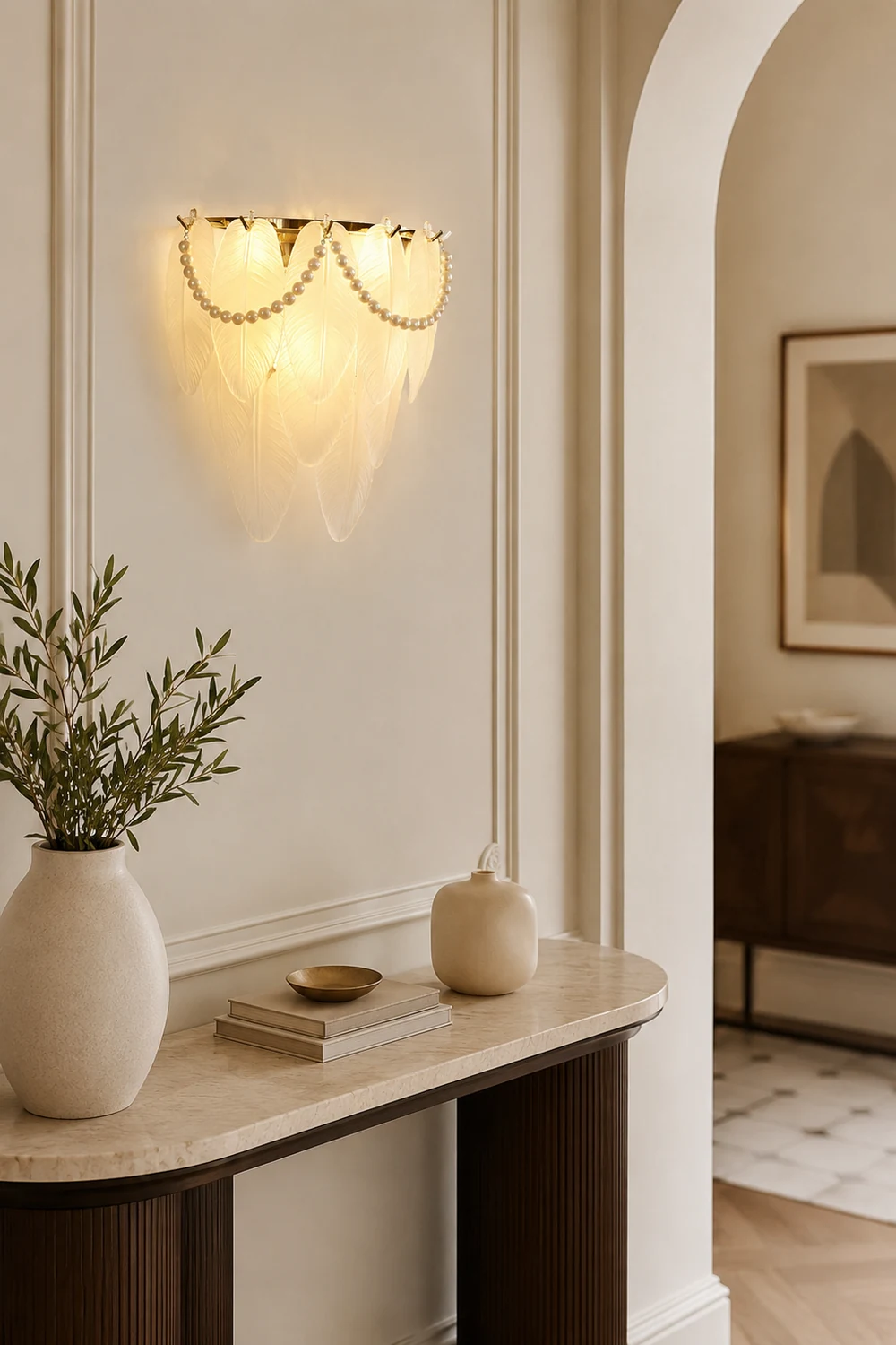 Feather Pearl Wall Lamp - Lumpaz
