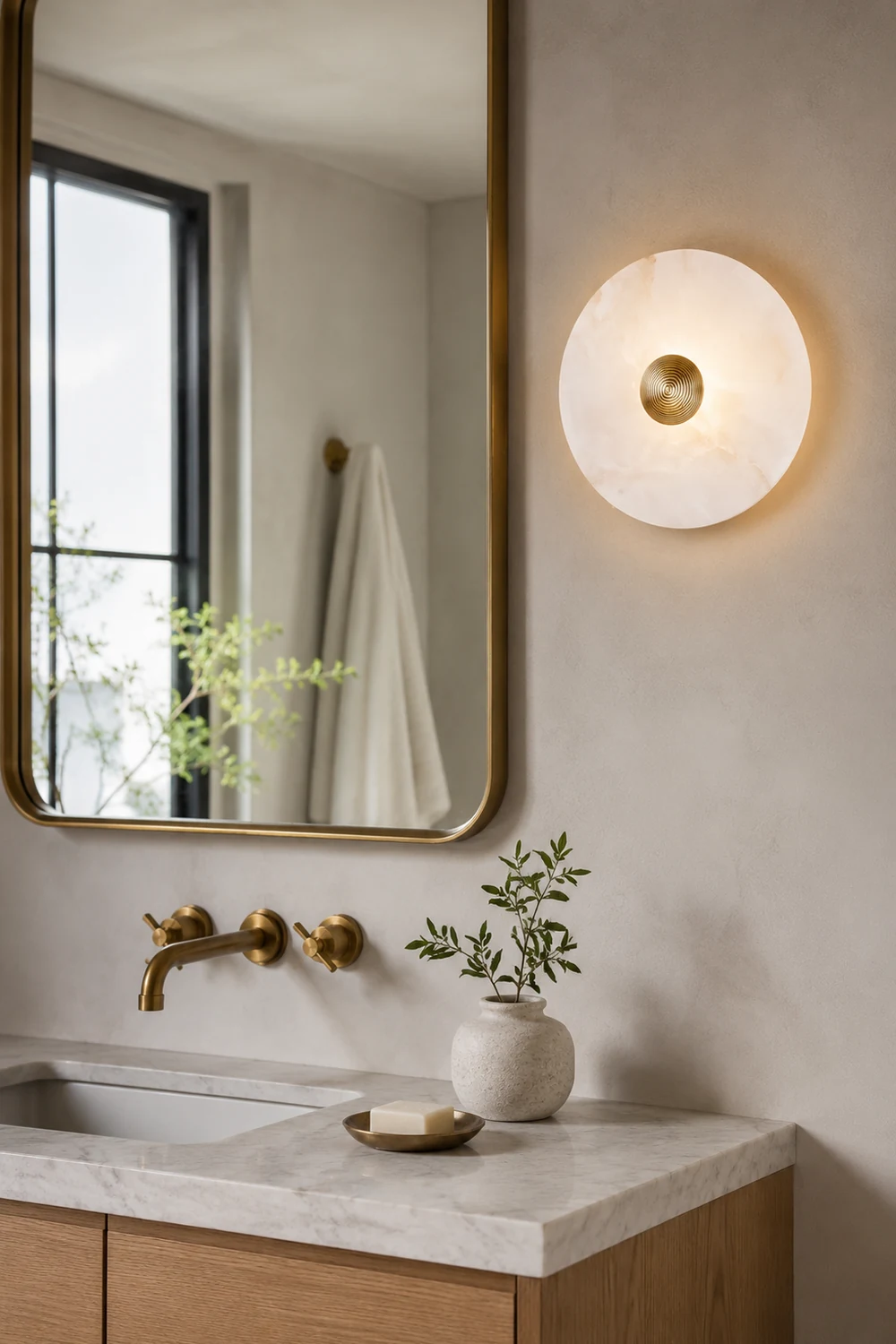 Round Alabaster Wall Lamp - Lumpaz