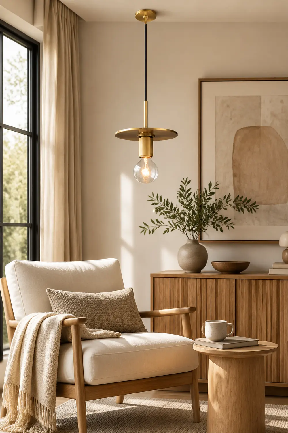 Armed Brass Pendant Lamp - Lumpaz