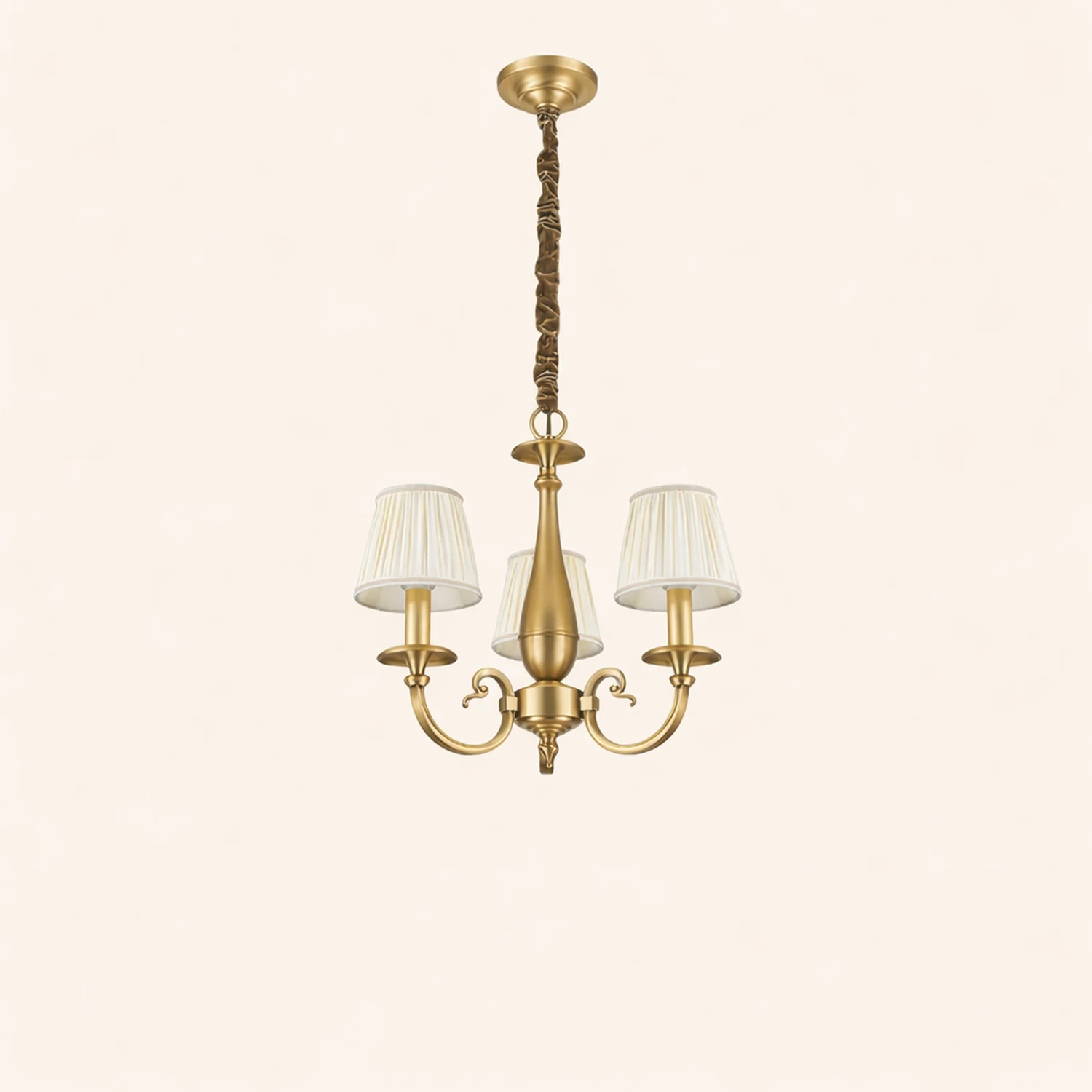 Pleated Brass Chandelier - Lumpaz
