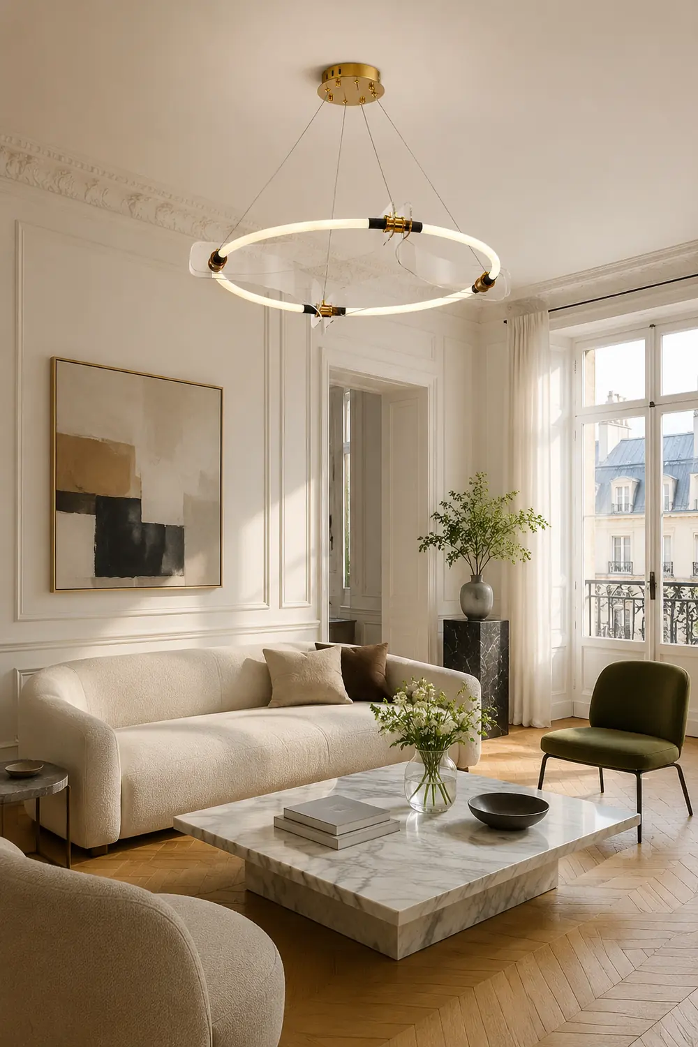 Four Acrylics Round Chandelier - Lumpaz