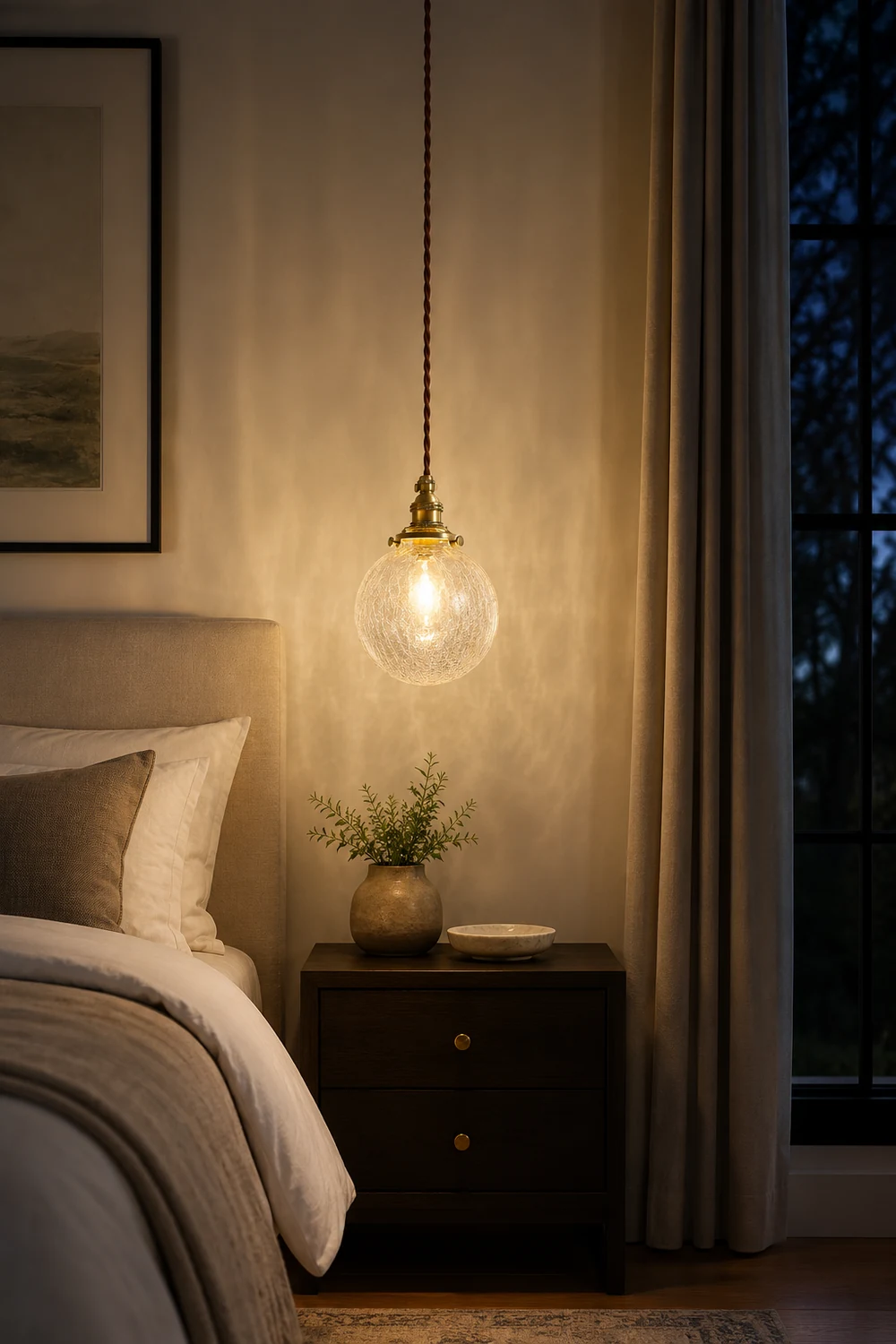 Crackle Glass Pendant Light - Lumpaz