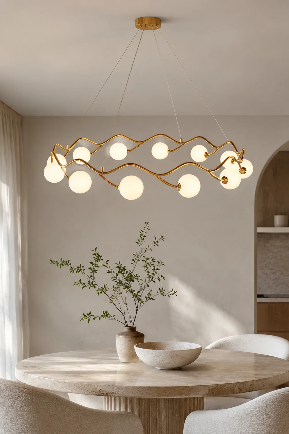 Circular Wave Chandelier - Lumpaz