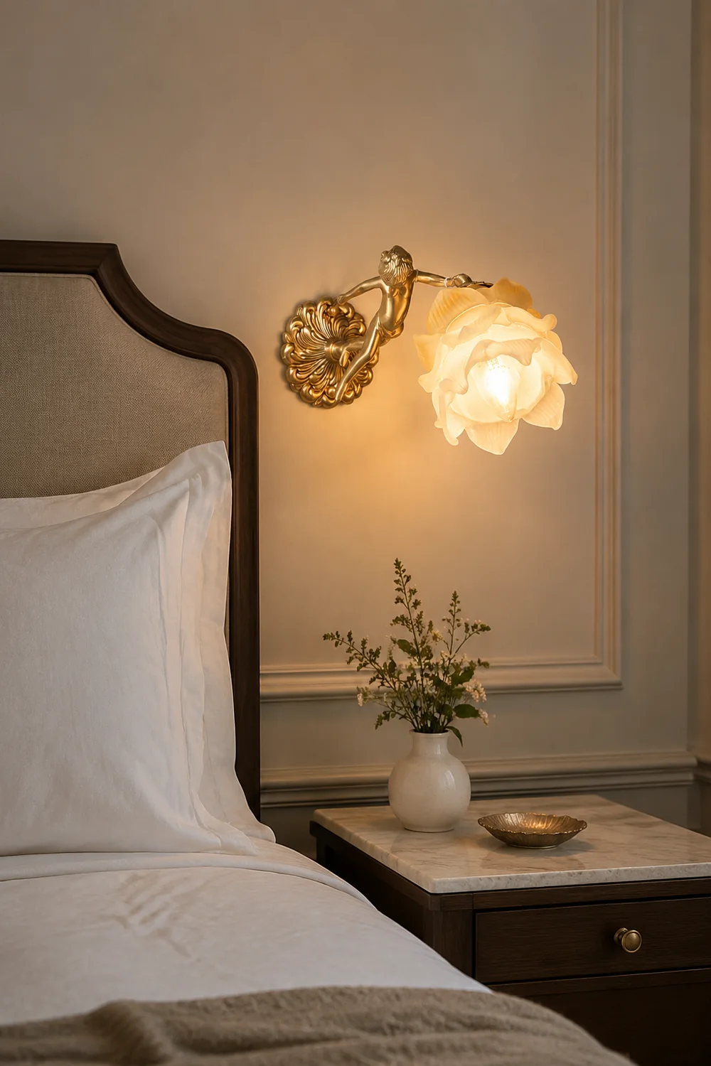Putti Statuettes Brass Wall Lamp - Lumpaz
