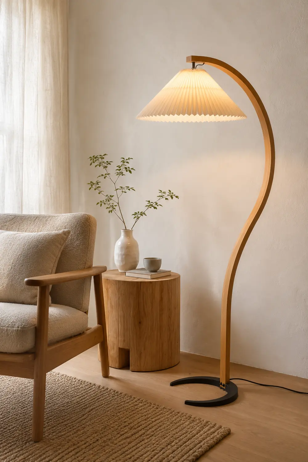 Caprani Wooden Floor Lamp - Lumpaz
