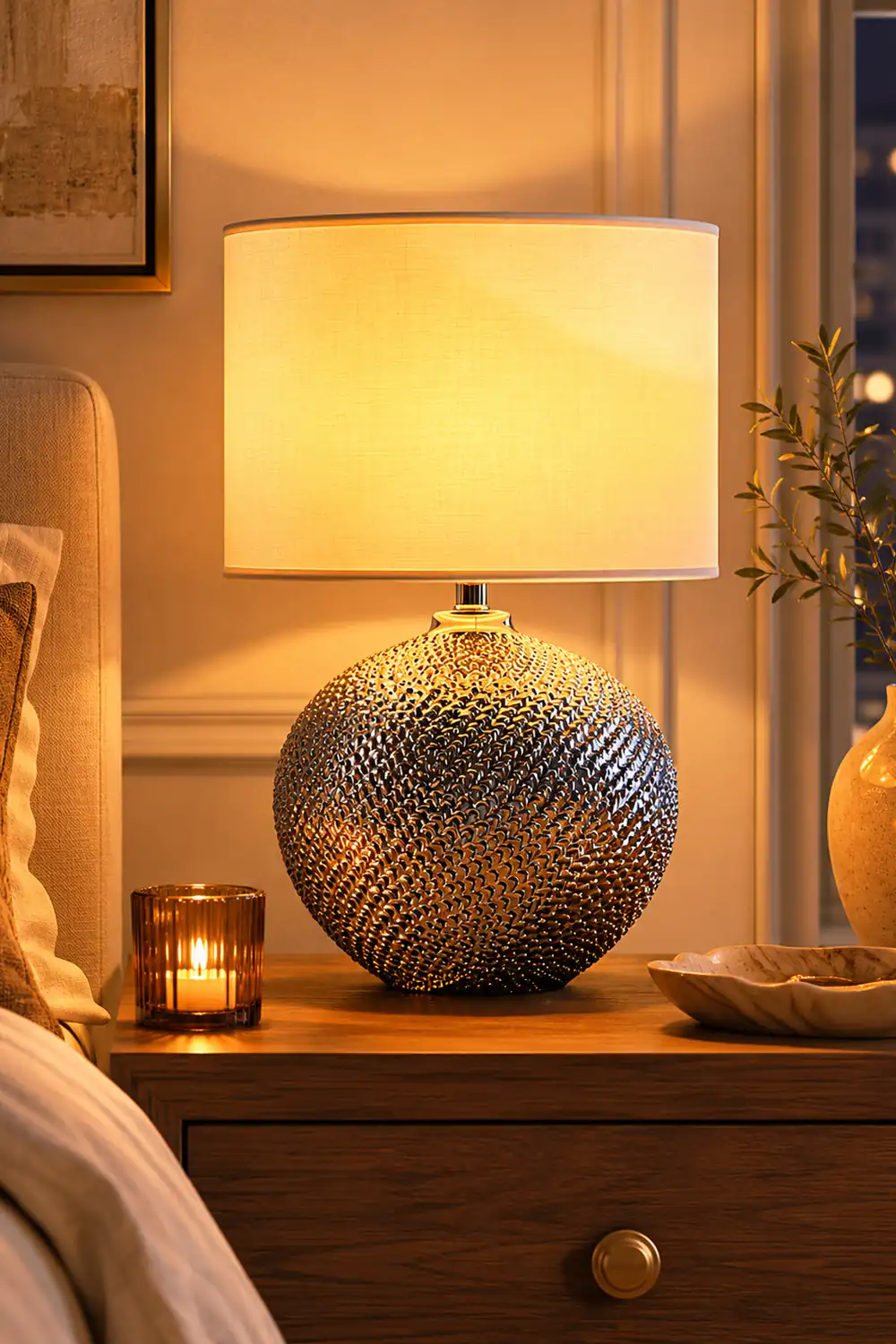 Mabel Textured Ceramic Table Lamp - Lumpaz