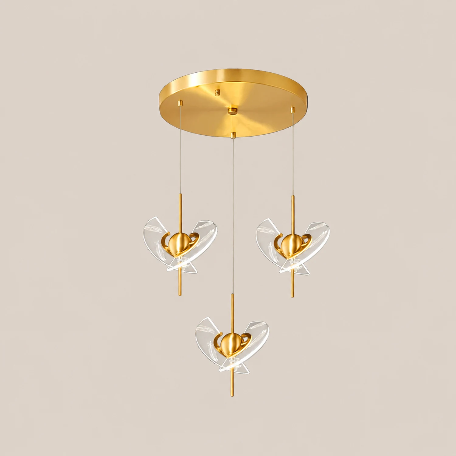 Brass Feather Pendant Lamp - Lumpaz