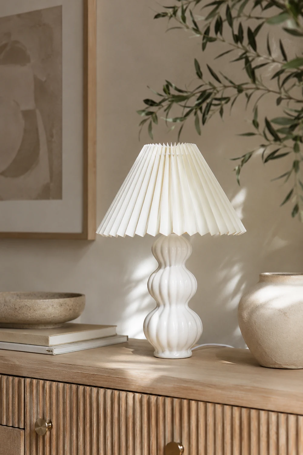 Luna Pleated Table Lamp - Lumpaz