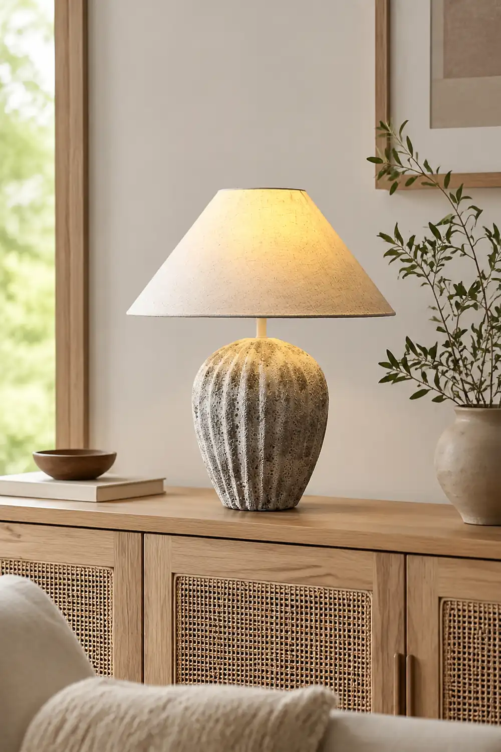 Fluted Ceramic Table Lamp - Lumpaz