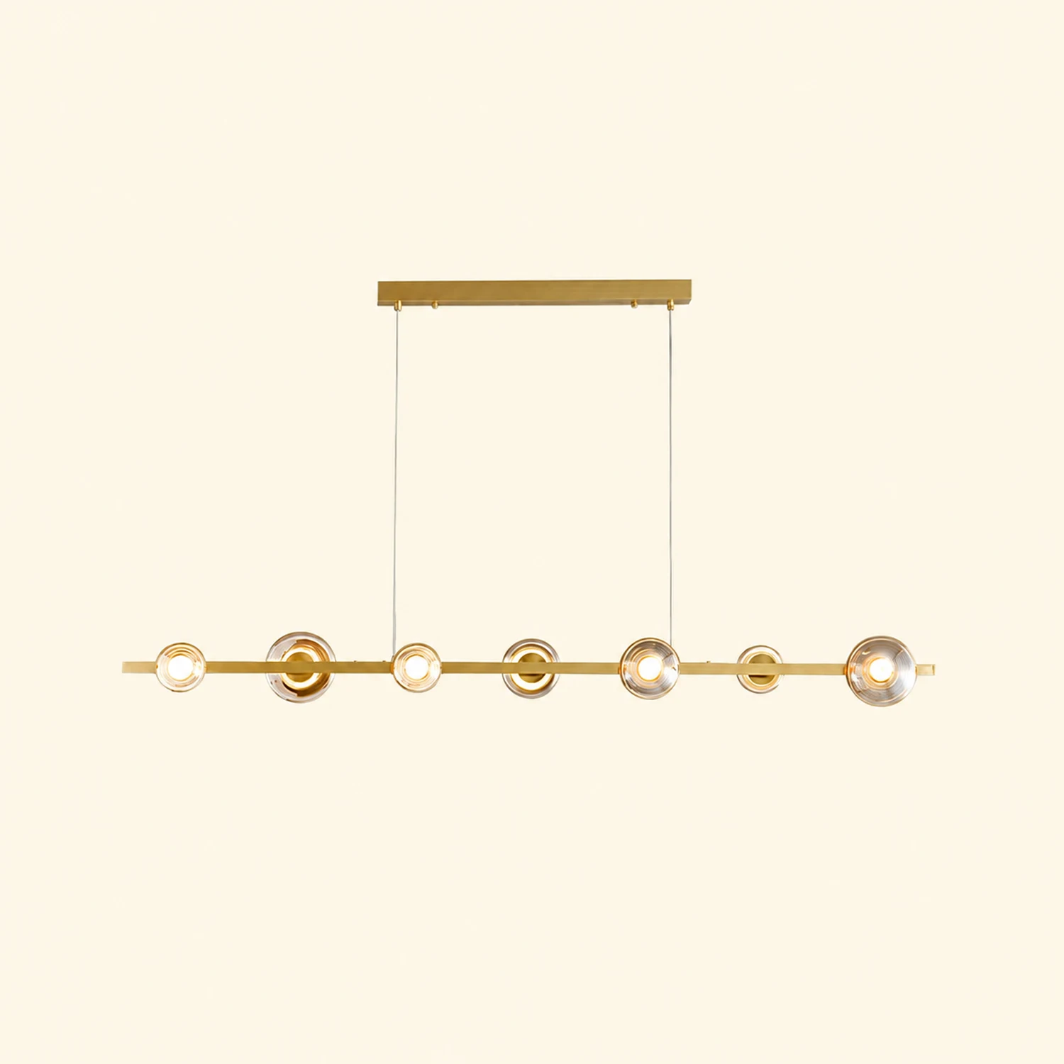 Brass Bar Glass Chandelier - Lumpaz