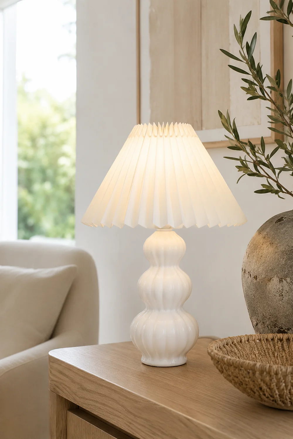 Luna Pleated Table Lamp - Lumpaz