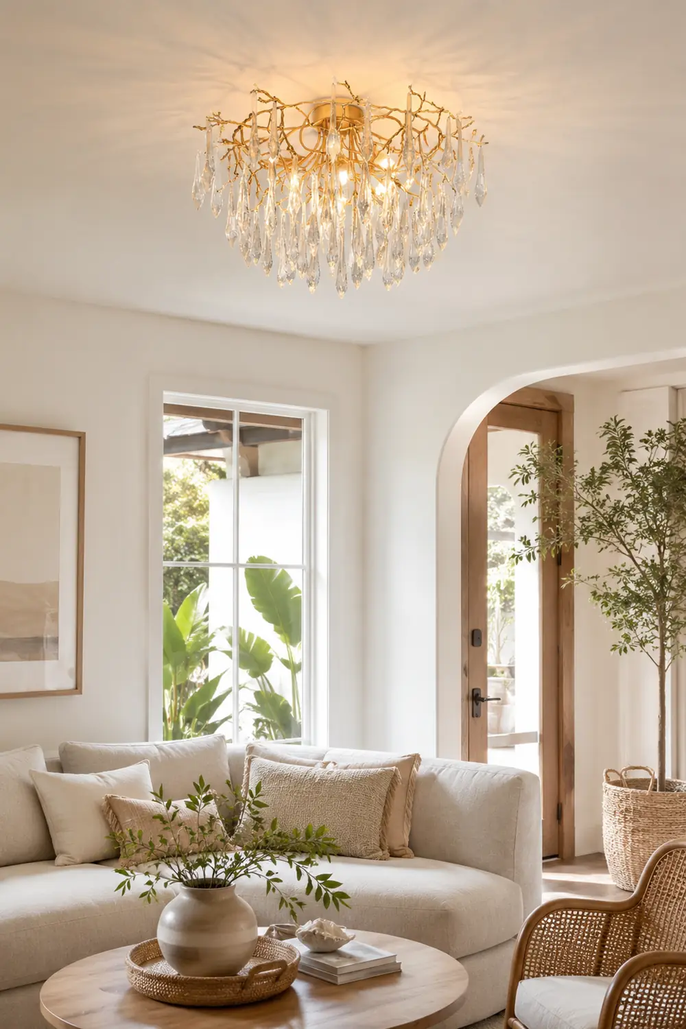 Teardrop Round Crystal Ceiling Lamp - Lumpaz