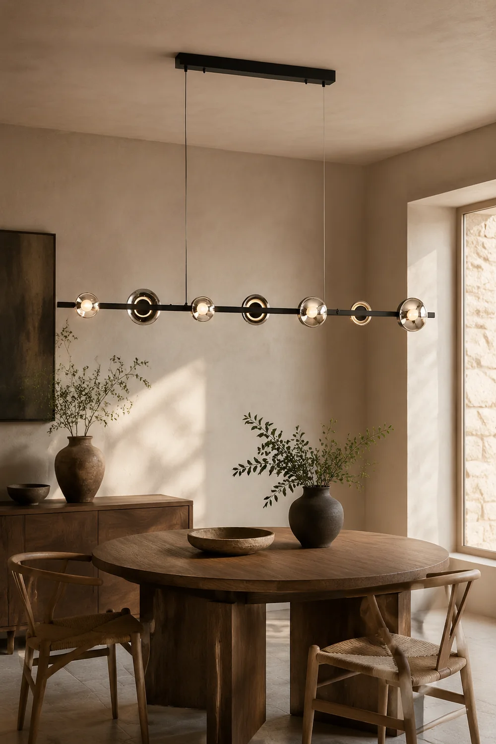 Brass Bar Glass Chandelier - Lumpaz