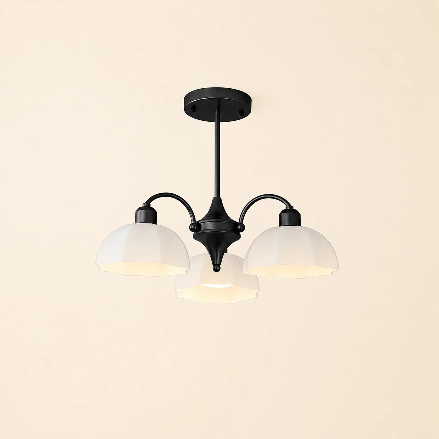 Frosted Glass Bell Chandelier - Lumpaz