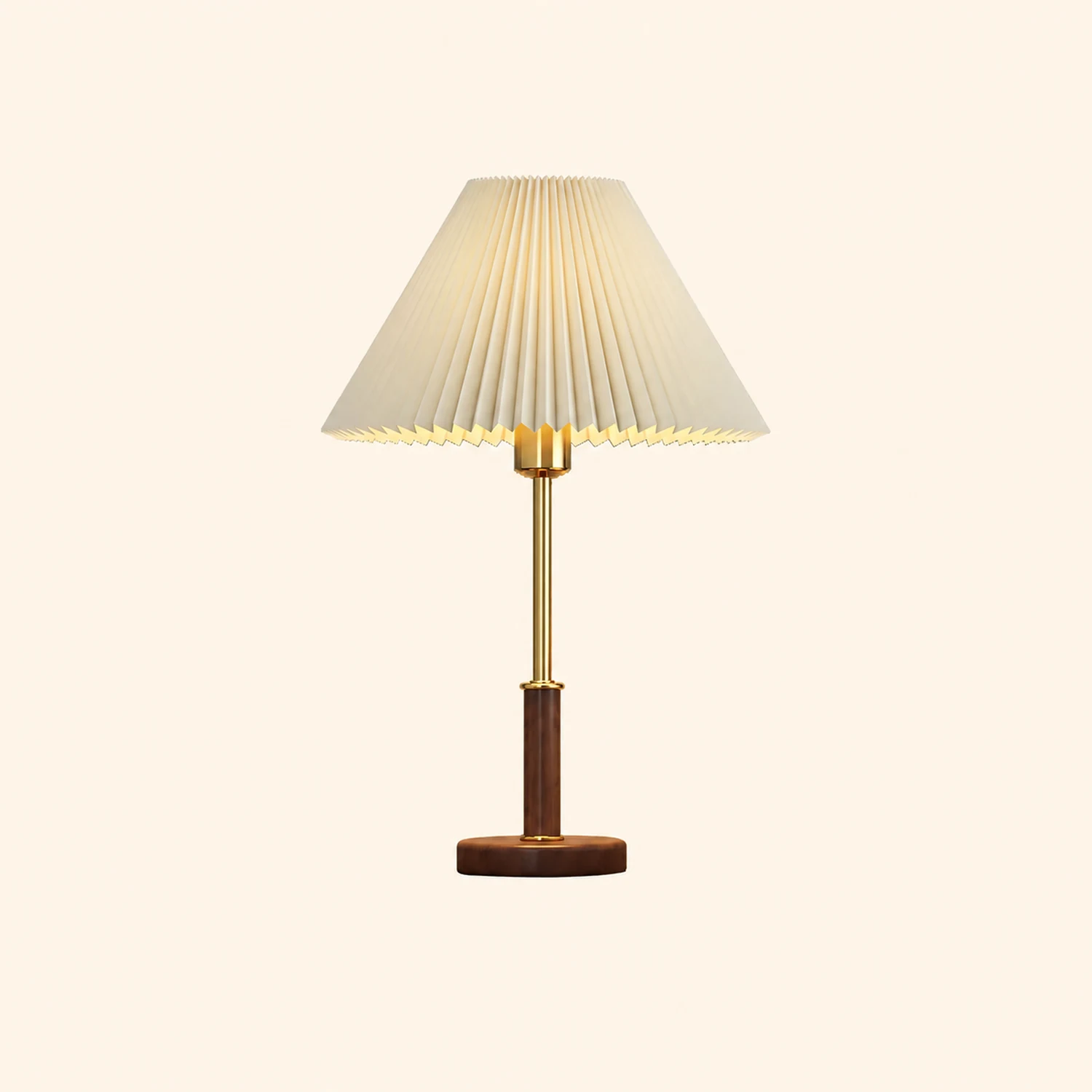 Pleated Wooden Table Lamp - Lumpaz