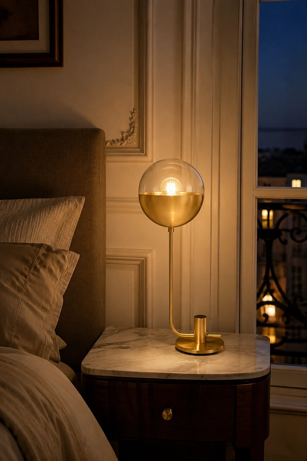 Brass Globular Table Lamp - Lumpaz