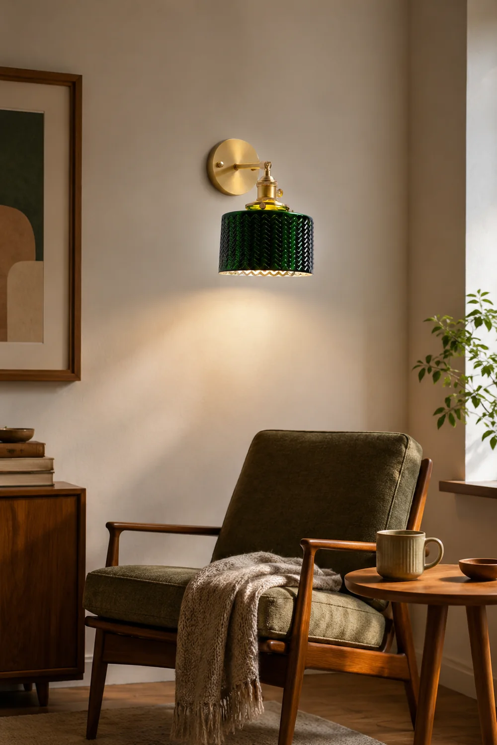Green Glass Wall Lamp - Lumpaz