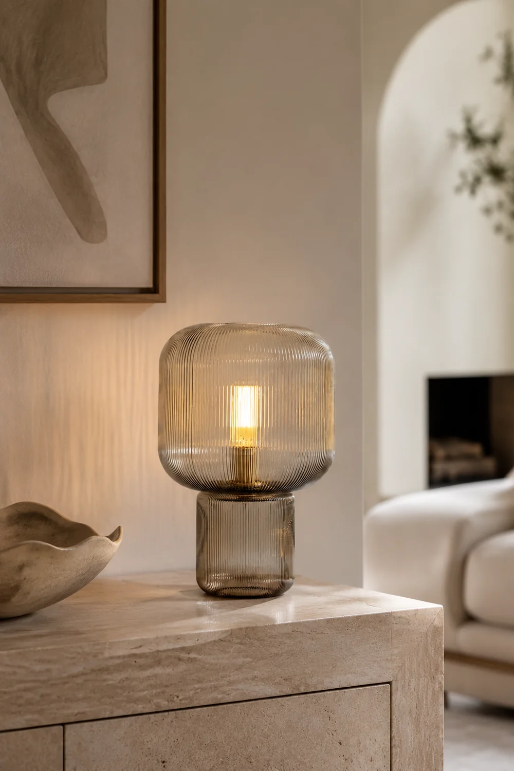 Oval Glass Table Lamp - Lumpaz