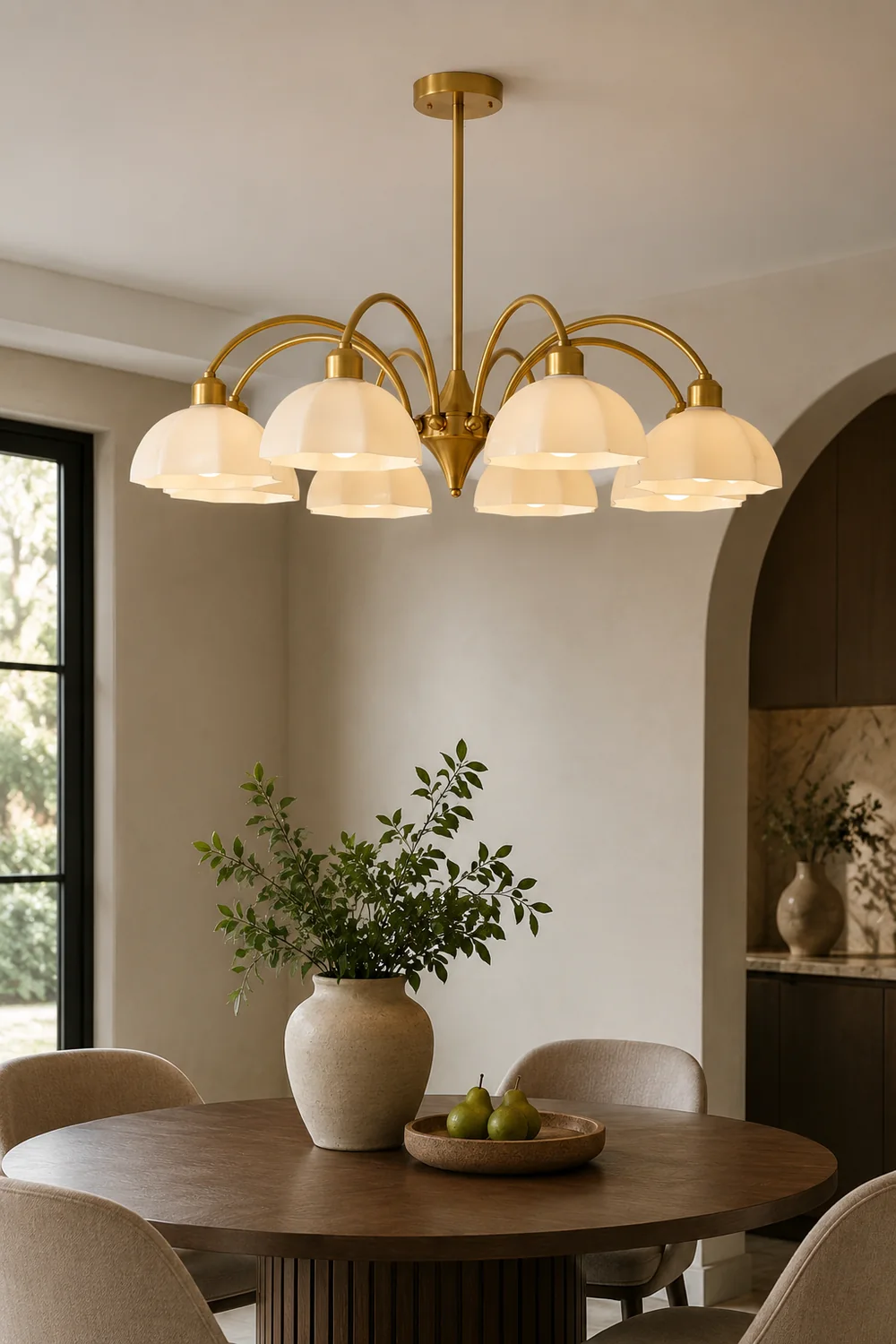 Frosted Glass Bell Chandelier - Lumpaz