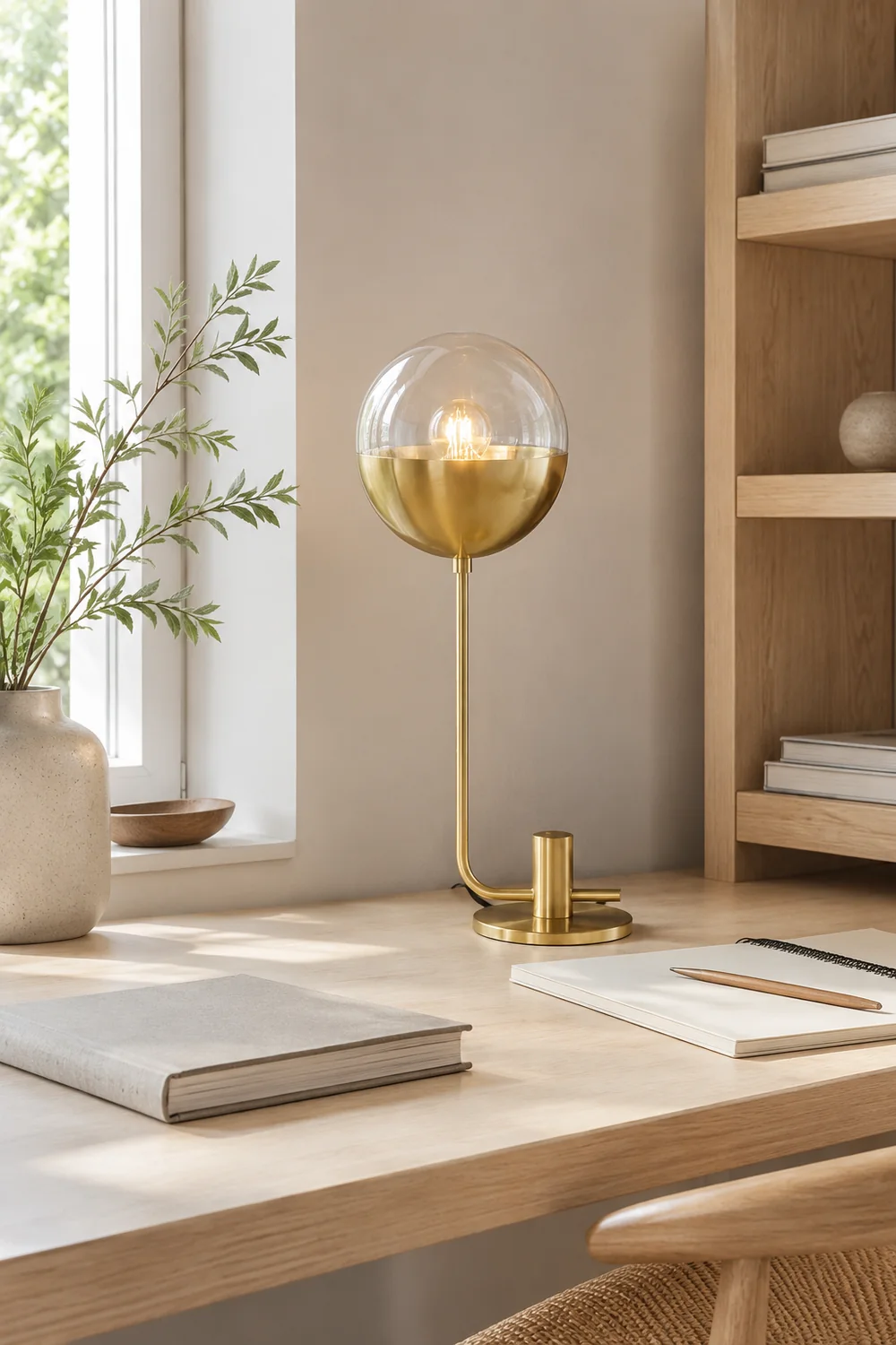 Brass Globular Table Lamp - Lumpaz
