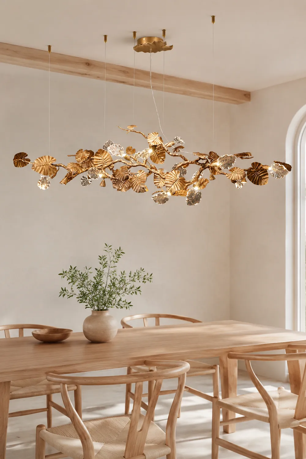 Brass Leaf Chandelier - Lumpaz
