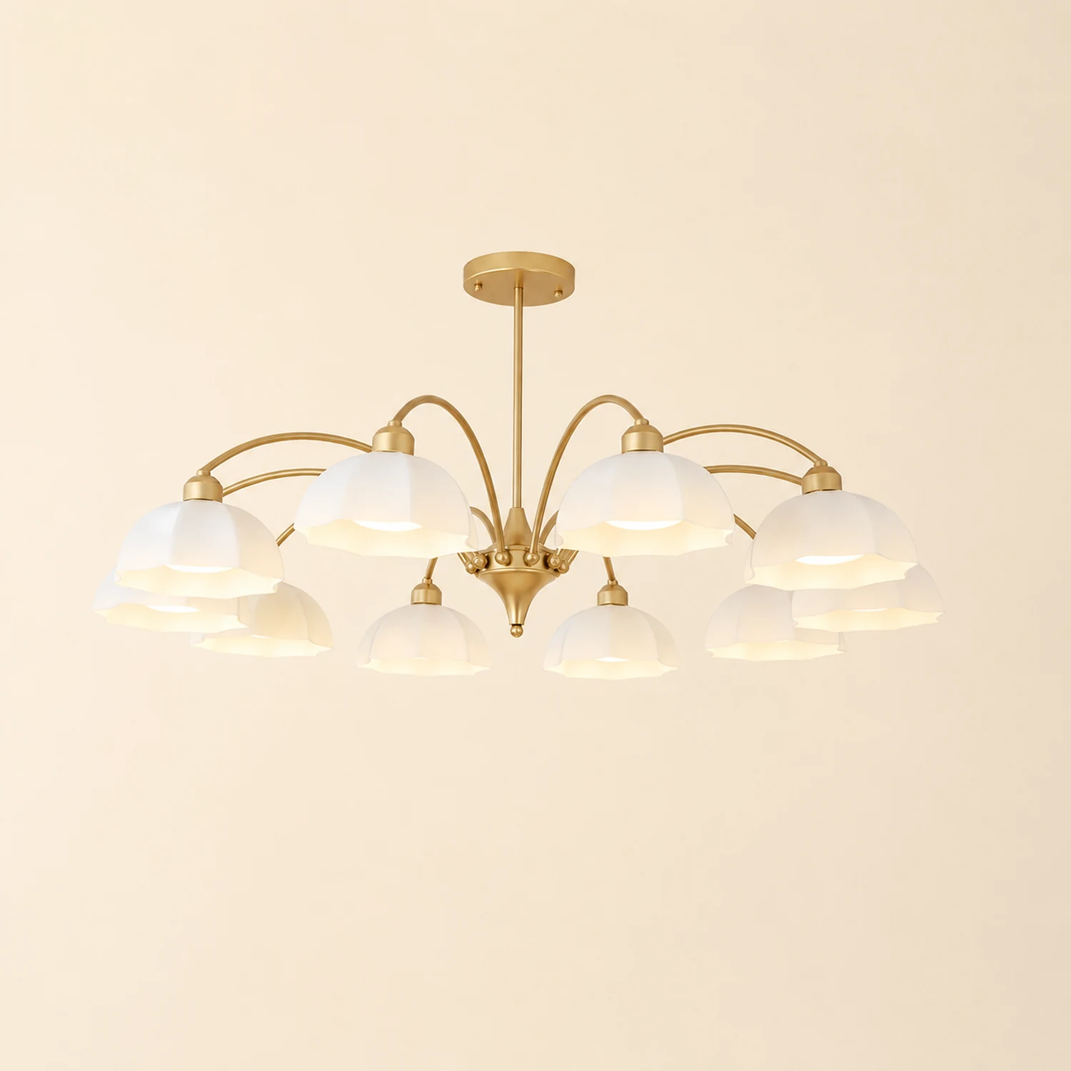 Frosted Glass Bell Chandelier - Lumpaz