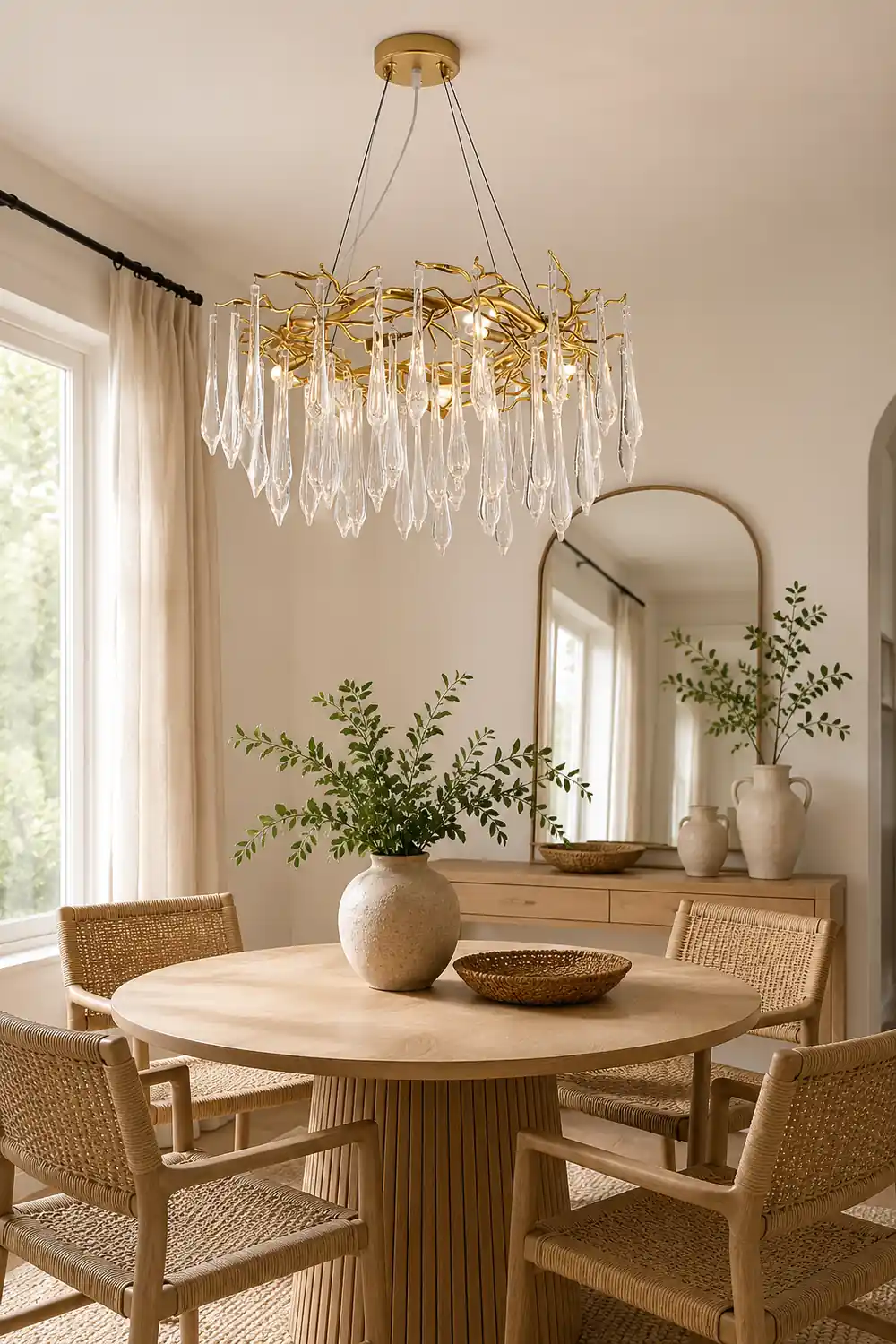 Teardrop Round Crystal Chandelier - Lumpaz