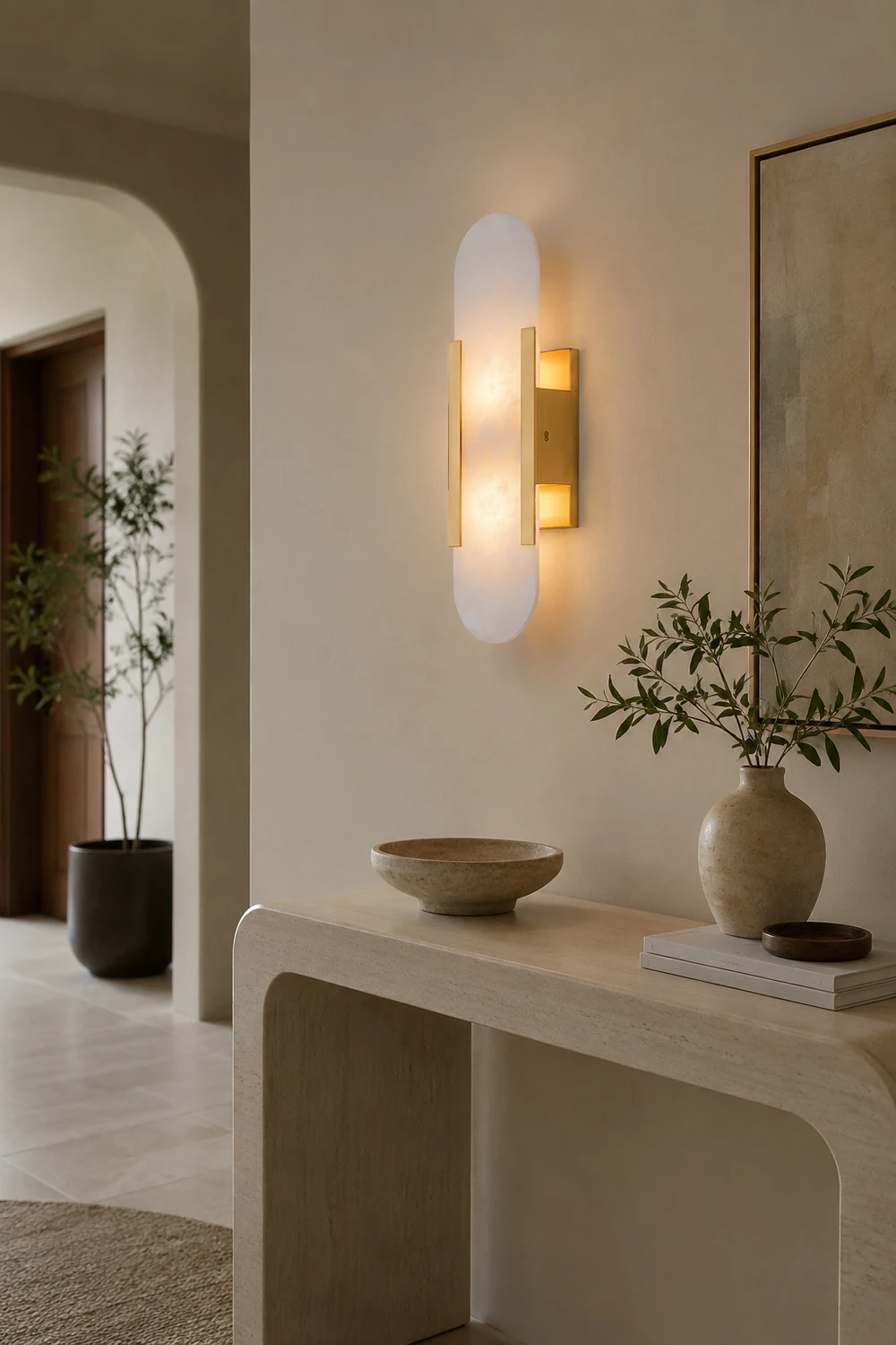 Geometric Harmony Alabaster Wall Lamp - Lumpaz