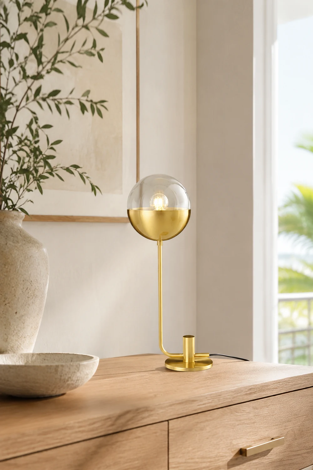 Brass Globular Table Lamp - Lumpaz