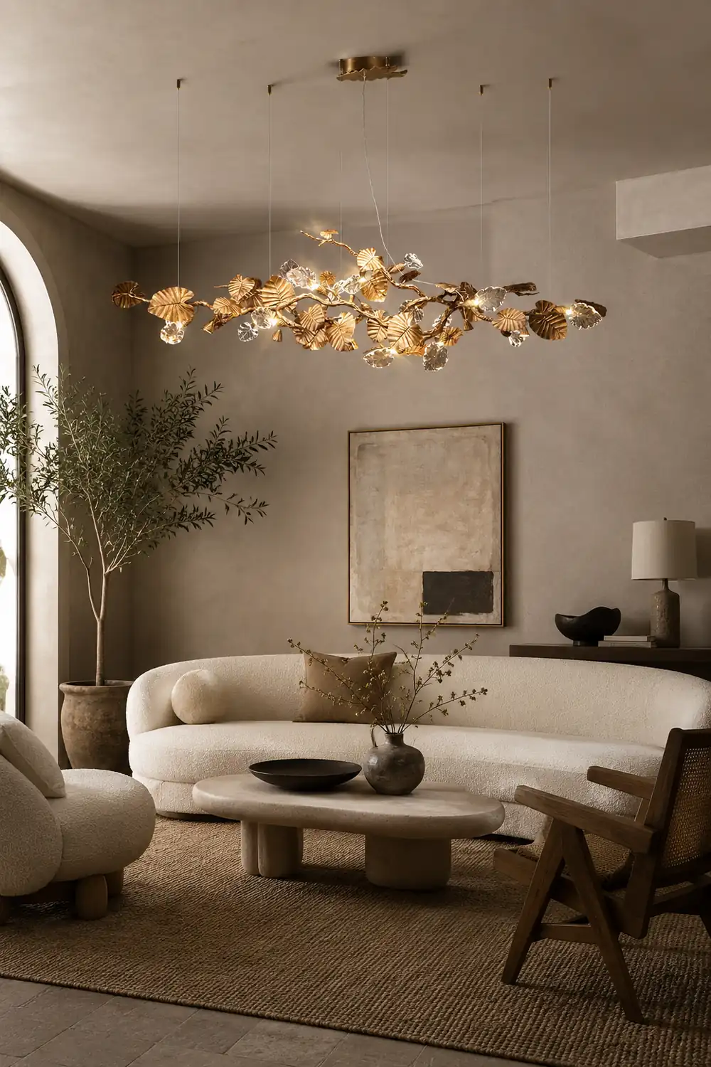 Brass Leaf Chandelier - Lumpaz