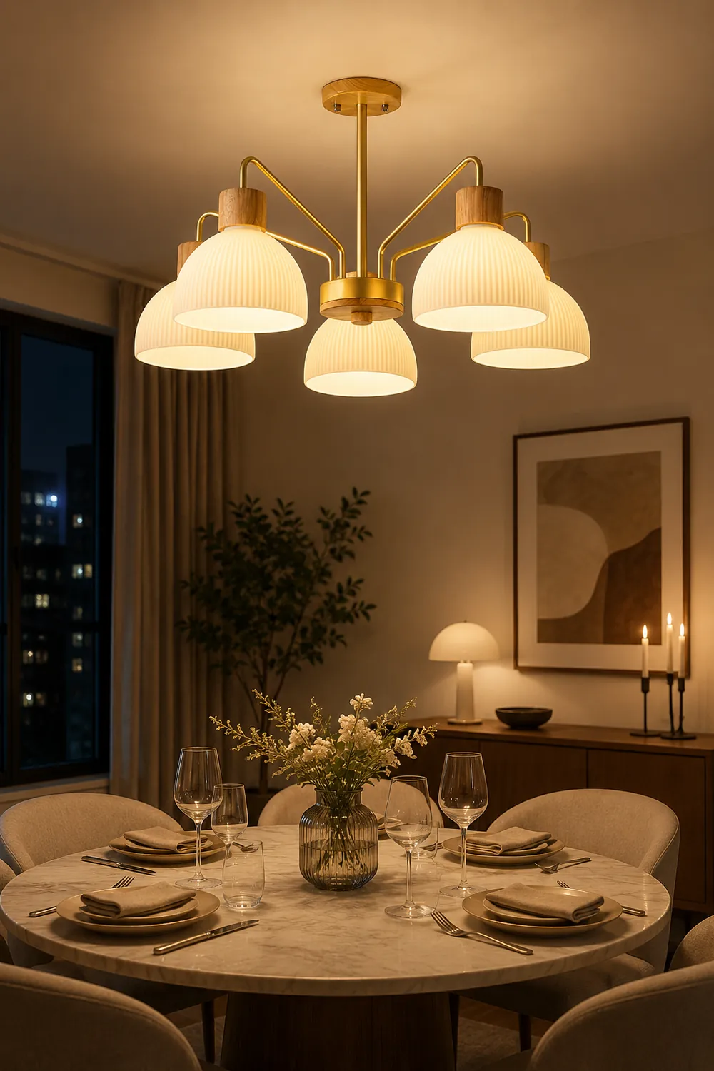 Ribbed Chandelier - Lumpaz