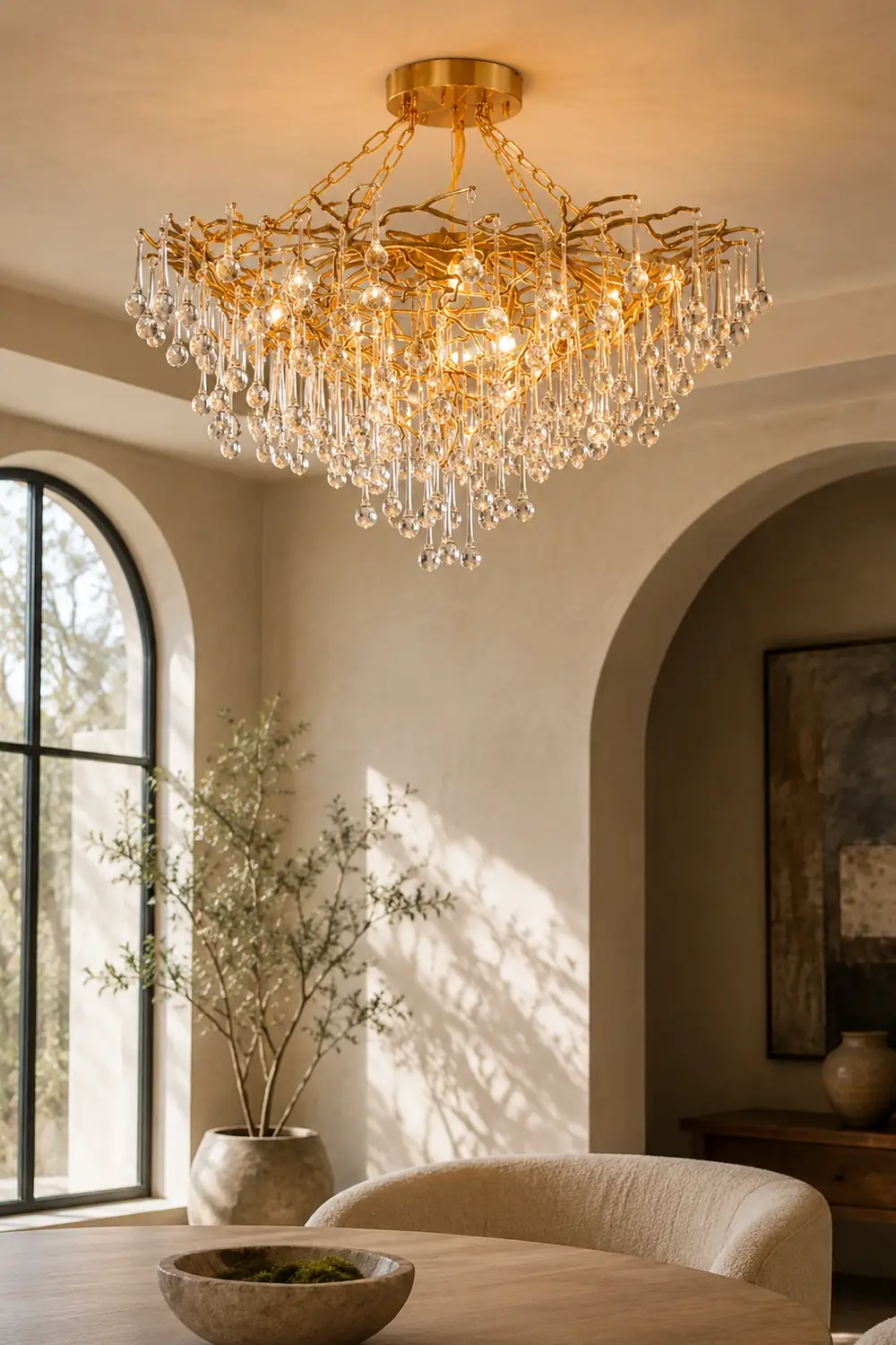 Anita Brass Leaf Chandelier - Lumpaz