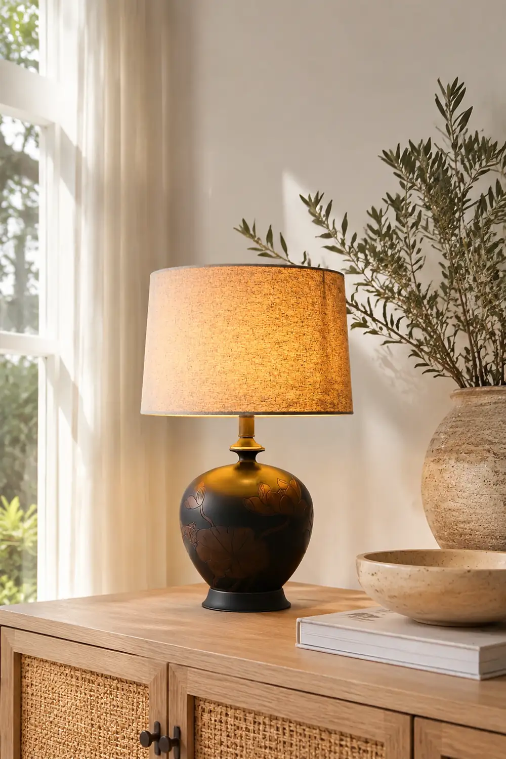 Fish Motif Ceramic Table Lamp - Lumpaz