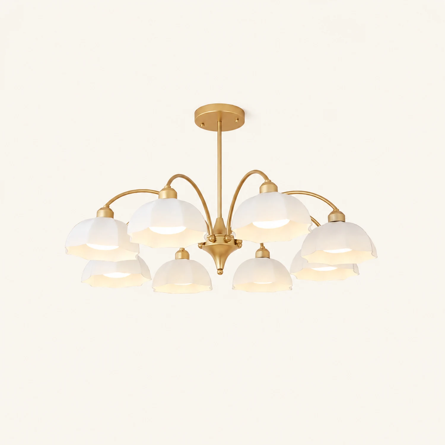Frosted Glass Bell Chandelier - Lumpaz