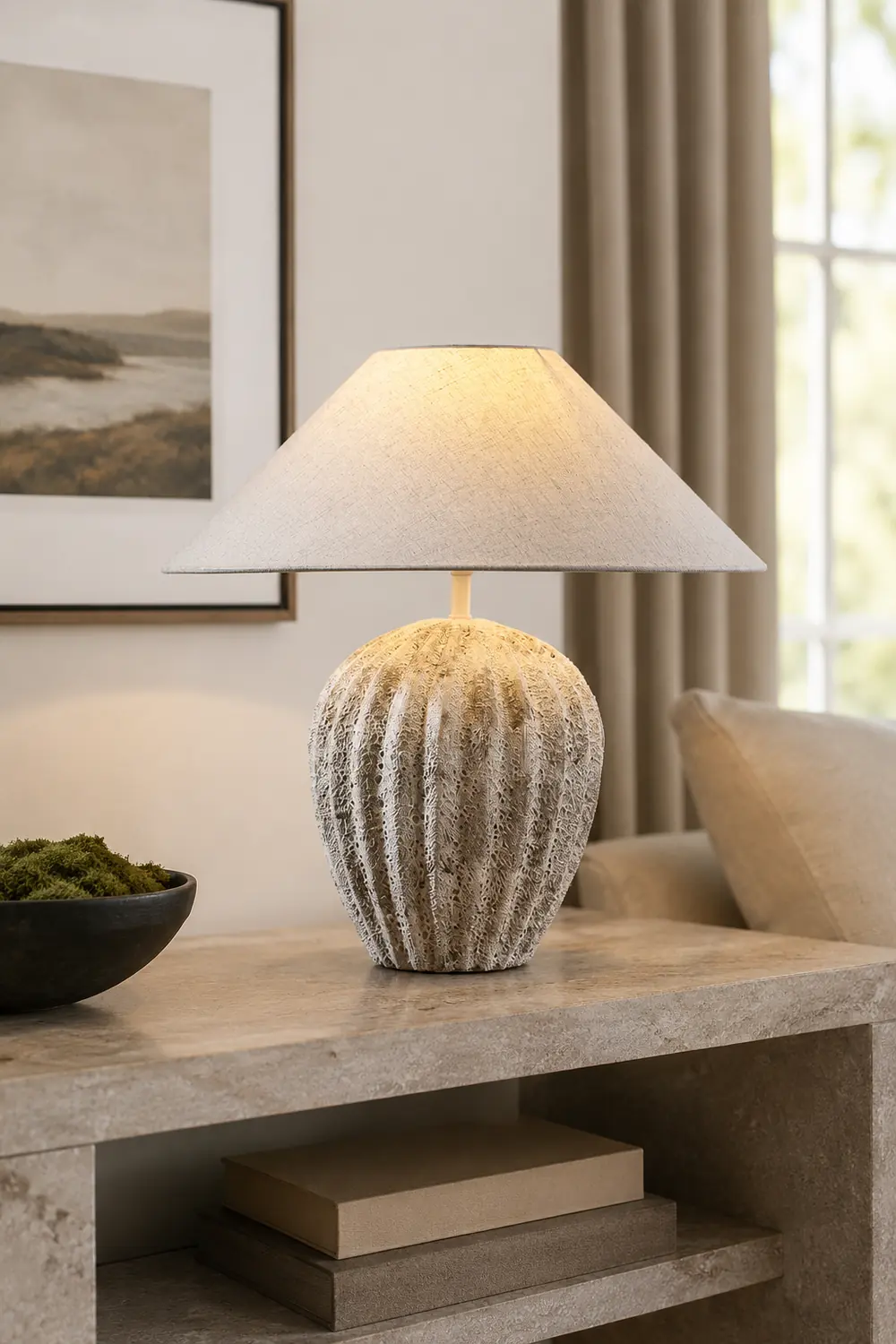 Fluted Ceramic Table Lamp - Lumpaz