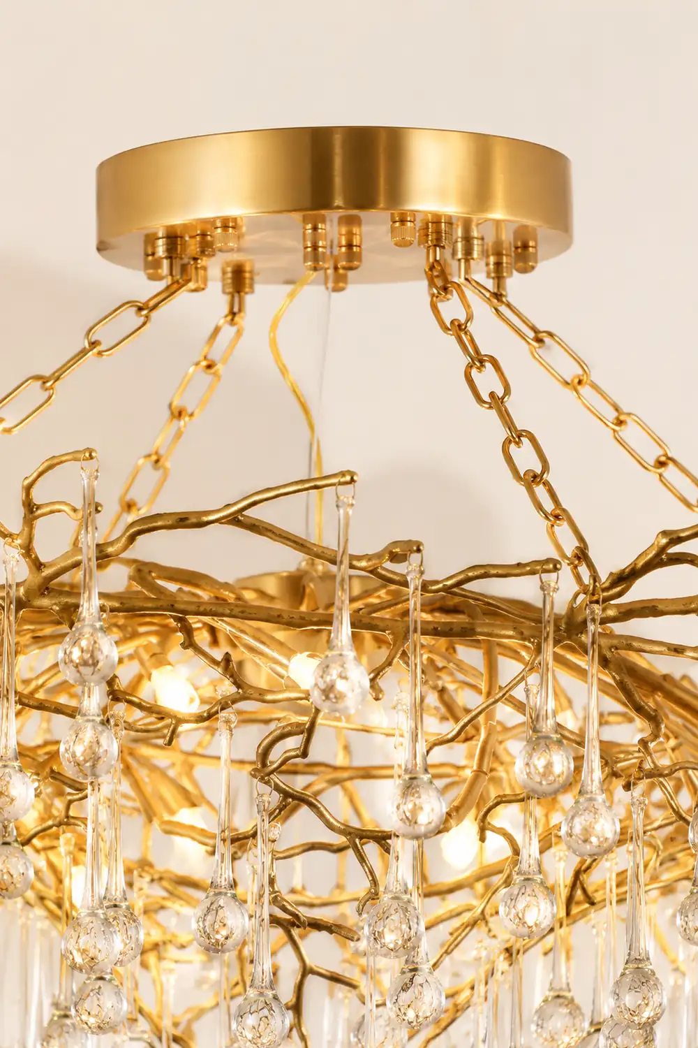 Anita Brass Leaf Chandelier - Lumpaz