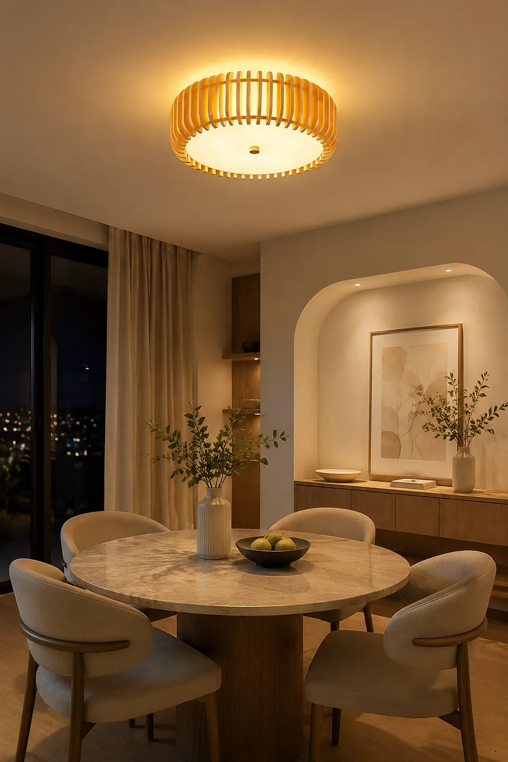Wooden Drum Ceiling Lamp - Lumpaz