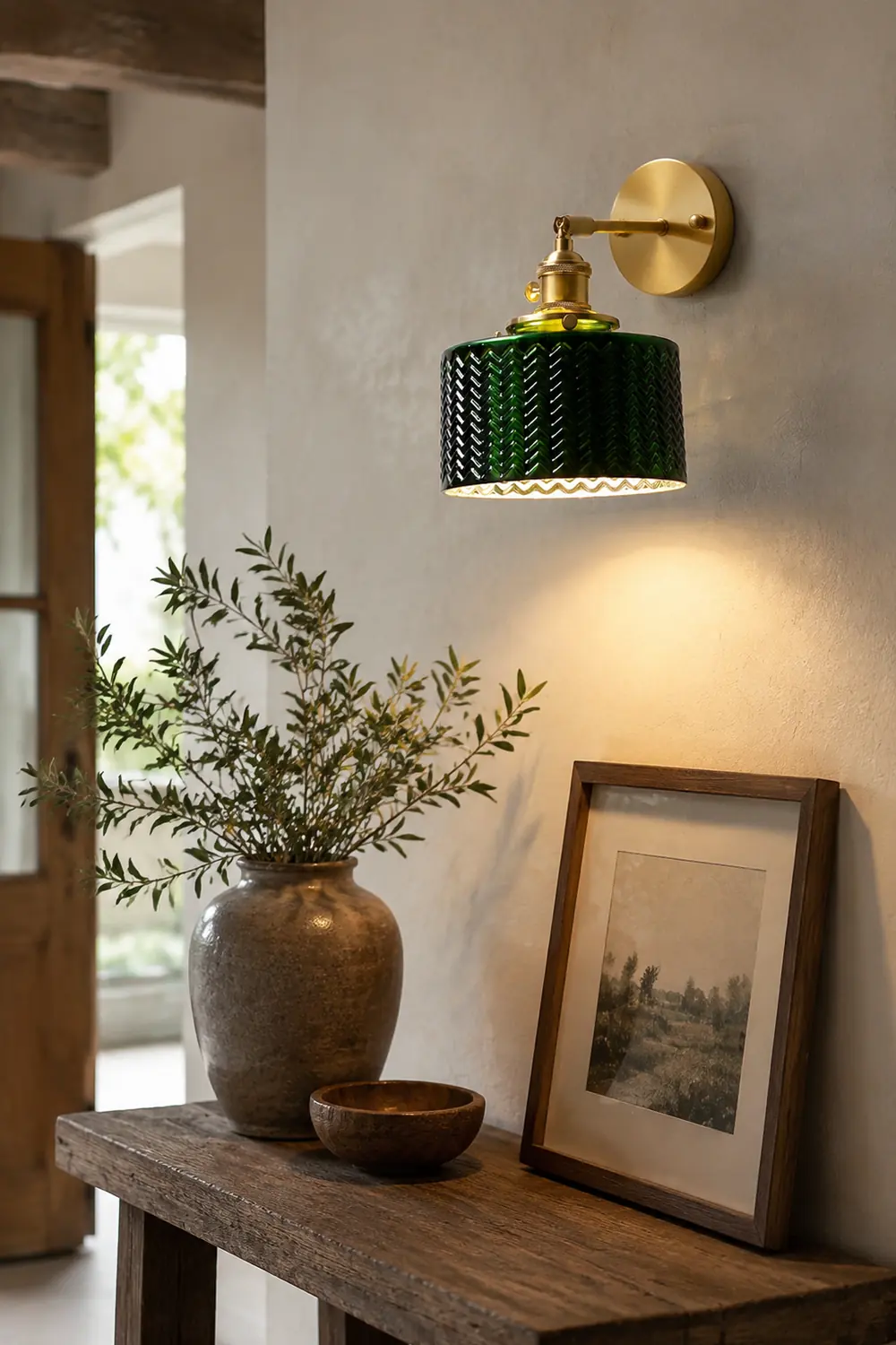 Green Glass Wall Lamp - Lumpaz