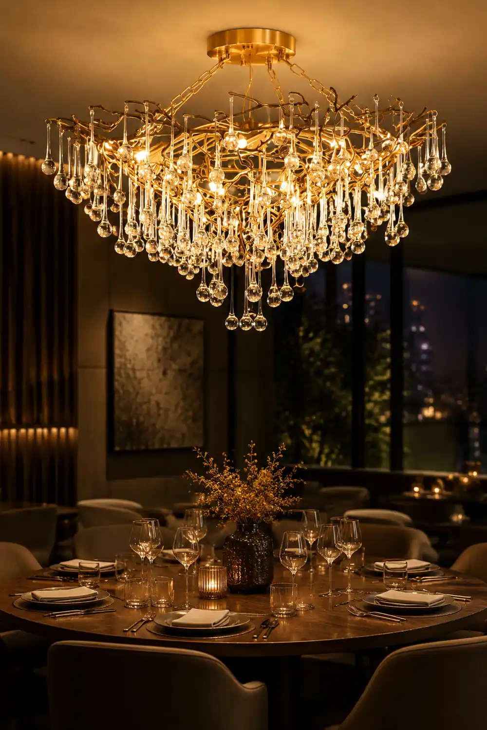 Anita Brass Leaf Chandelier - Lumpaz