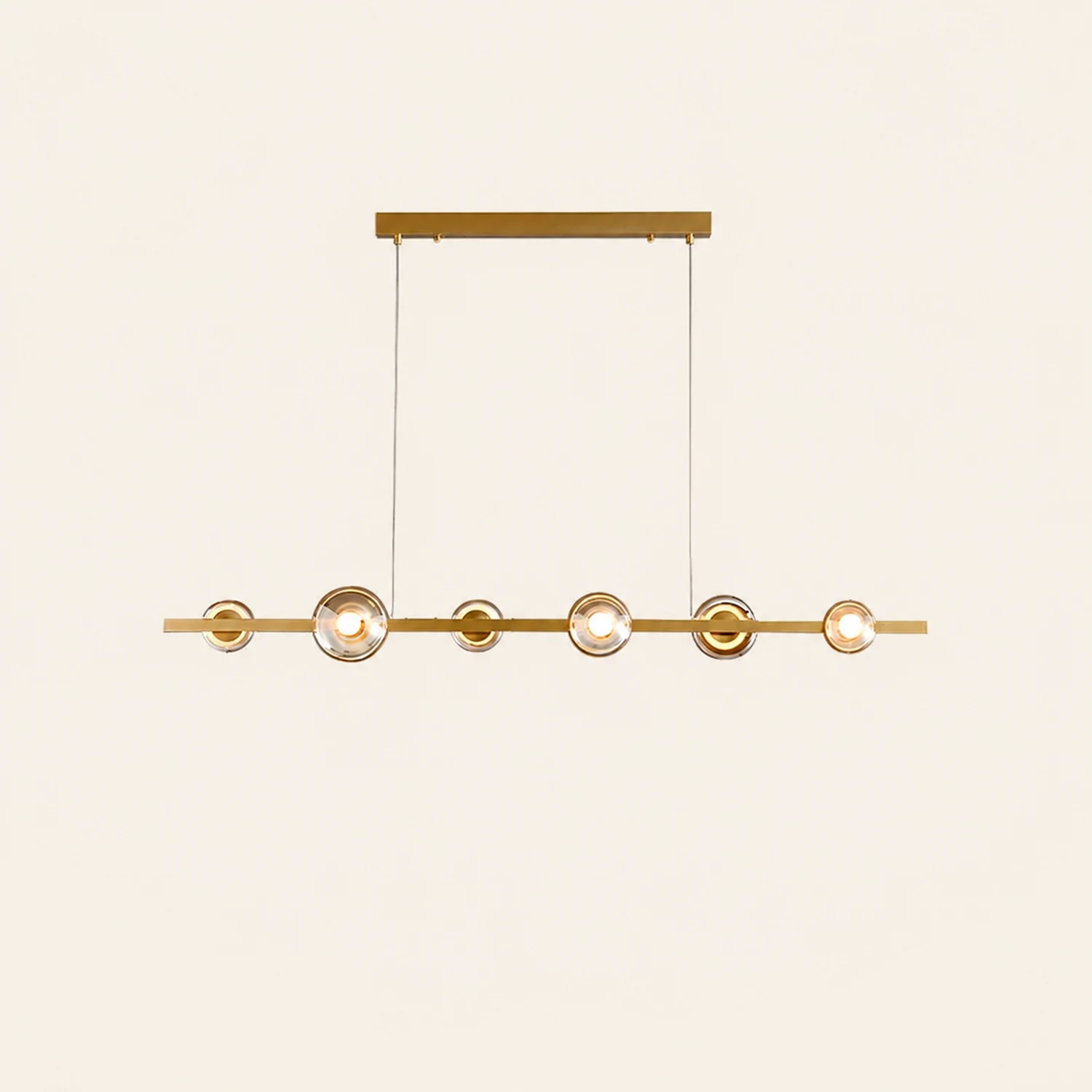 Brass Bar Glass Chandelier - Lumpaz
