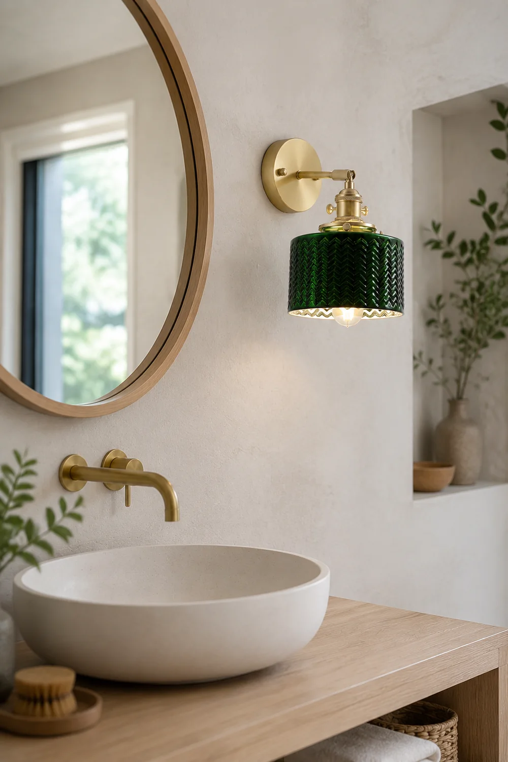 Green Glass Wall Lamp - Lumpaz