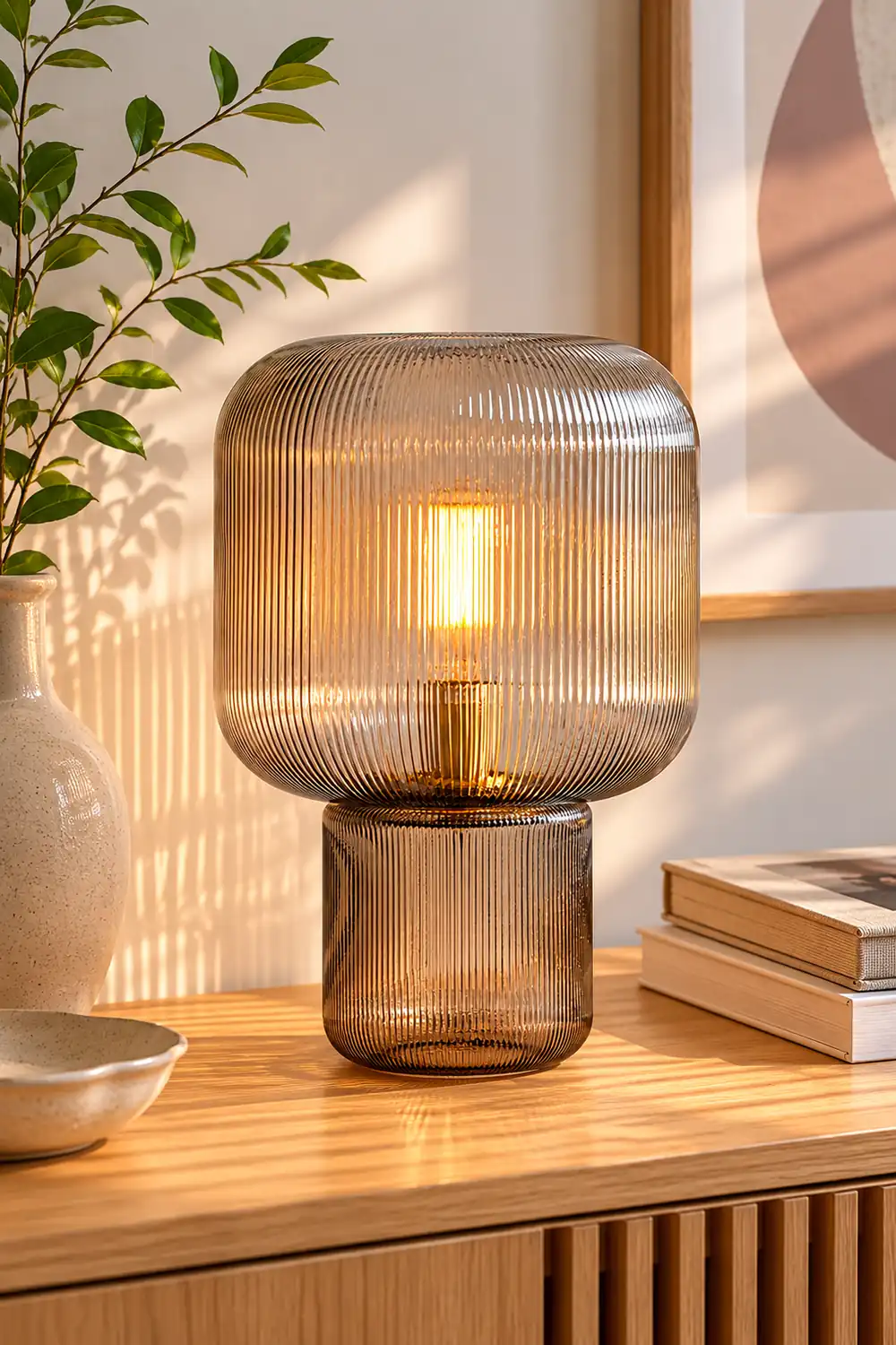 Oval Glass Table Lamp - Lumpaz