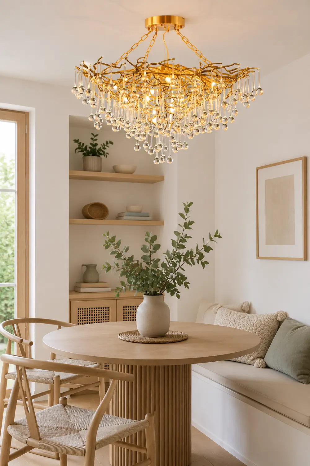 Anita Brass Leaf Chandelier - Lumpaz