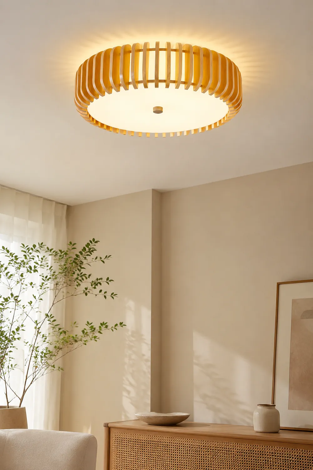 Wooden Drum Ceiling Lamp - Lumpaz