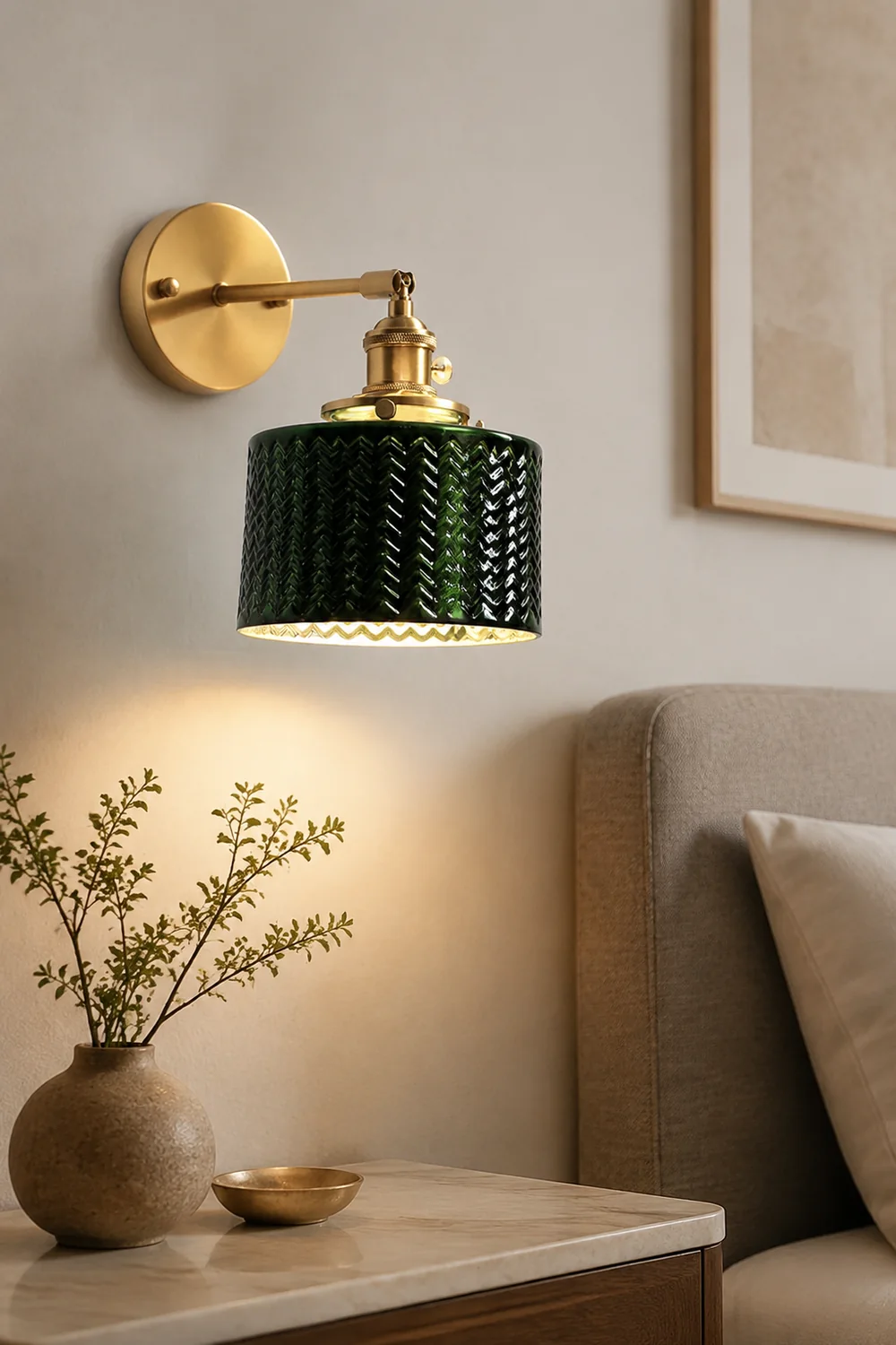 Green Glass Wall Lamp - Lumpaz