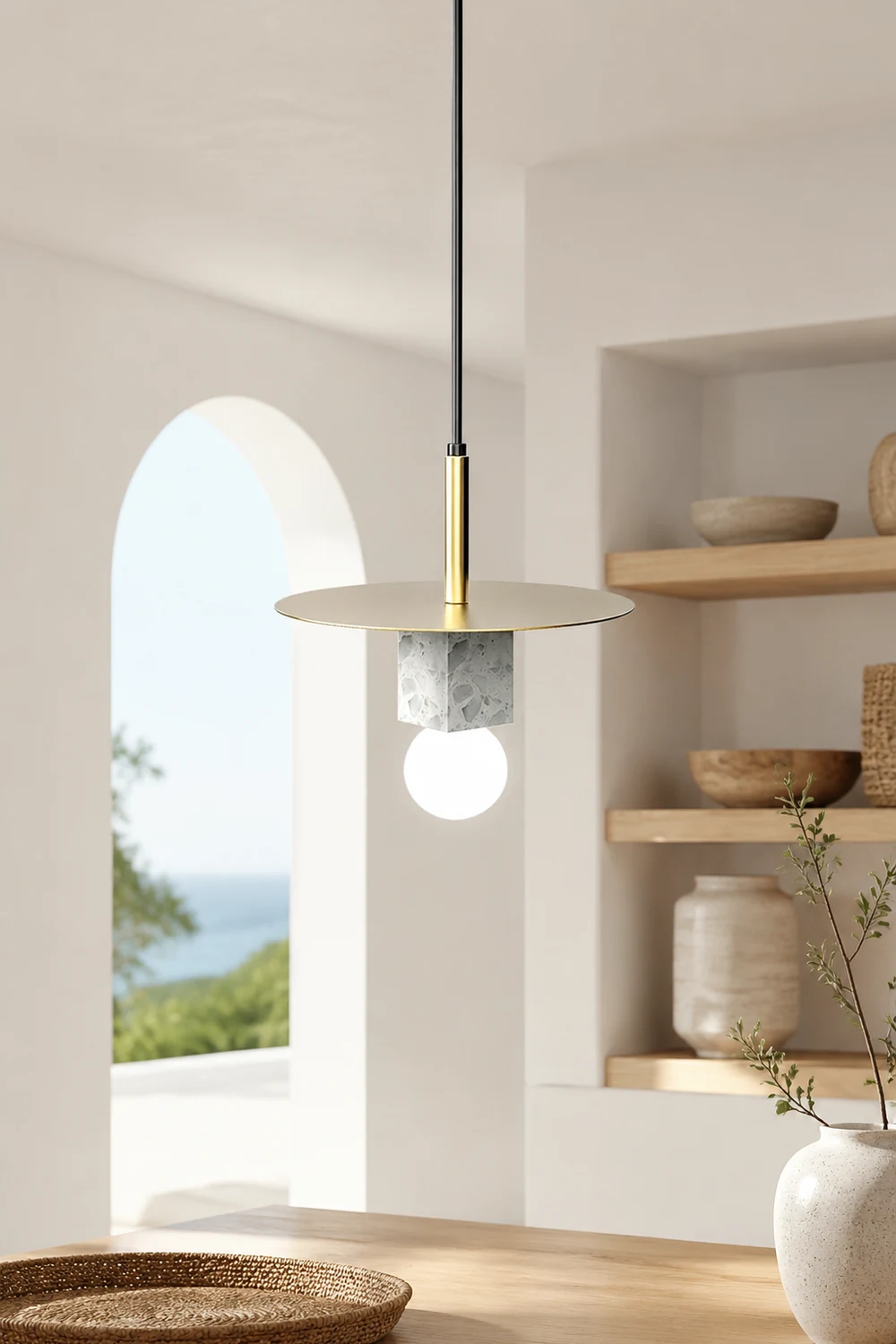 Stone Square Pendant Lamp - Lumpaz