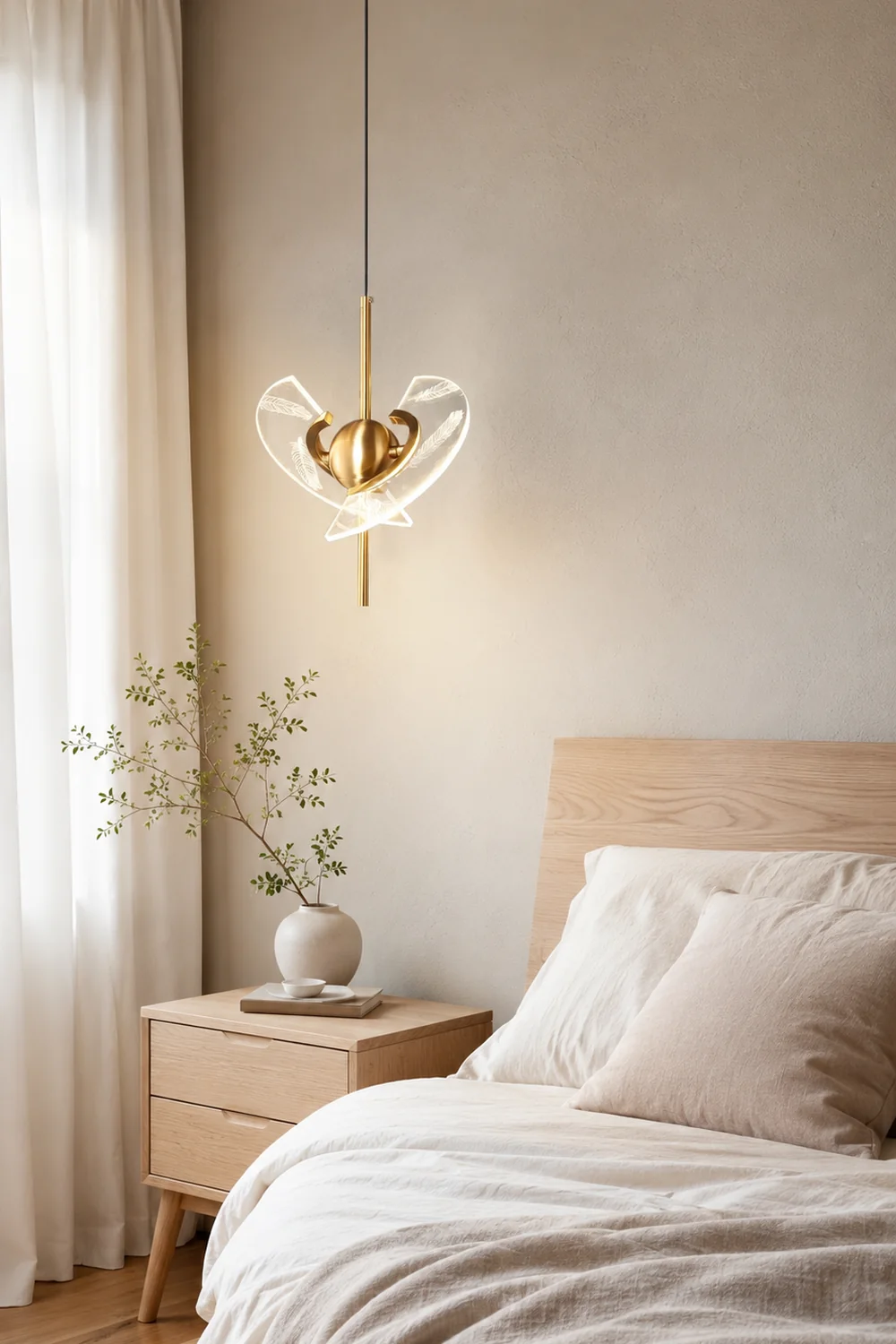 Brass Feather Pendant Lamp - Lumpaz