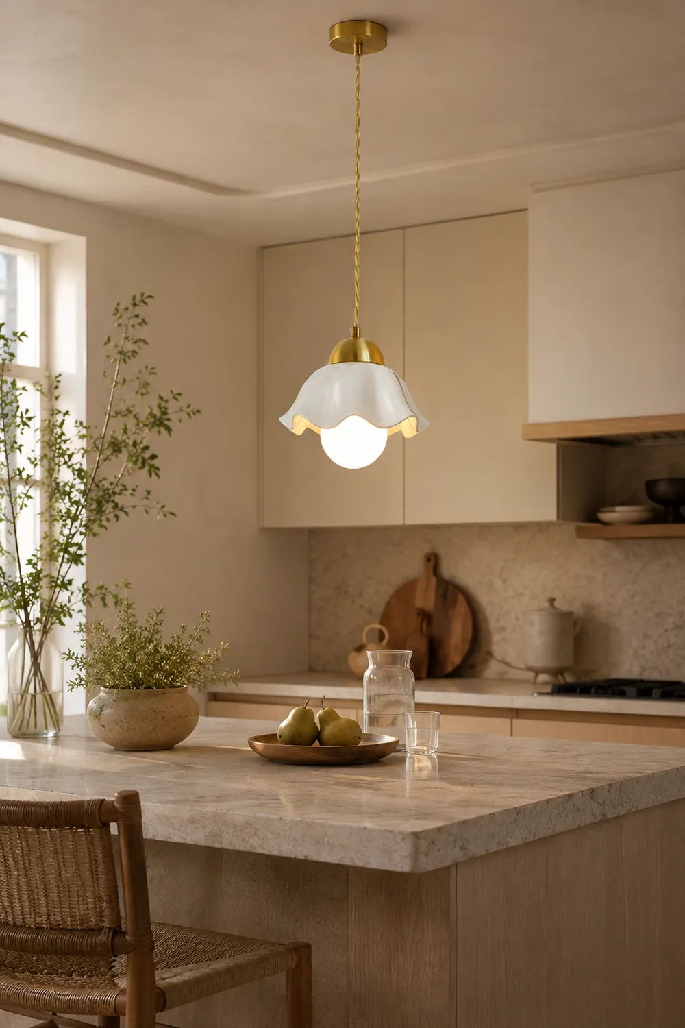 Ceramics Floral Pendant Light - Lumpaz