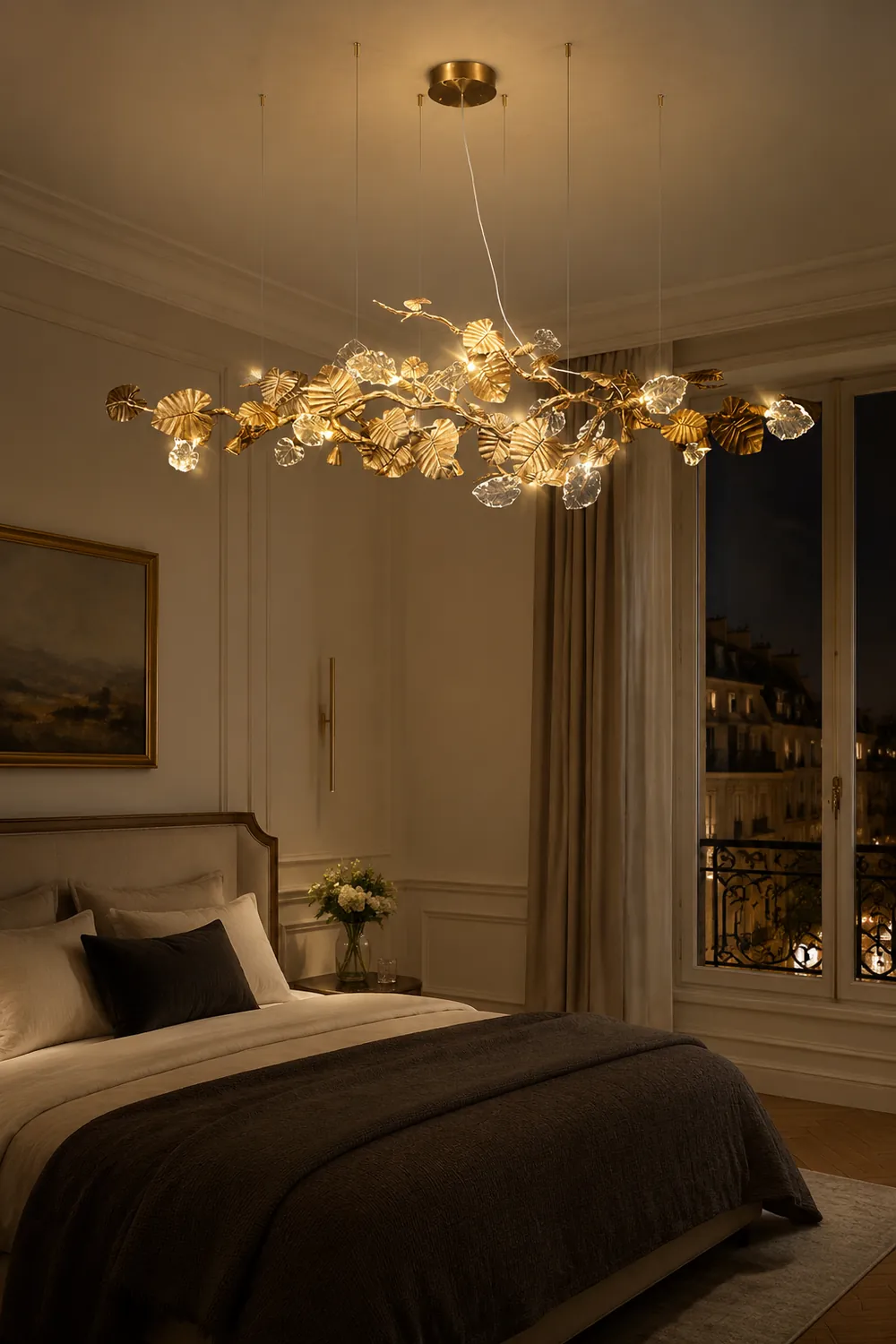 Brass Leaf Chandelier - Lumpaz