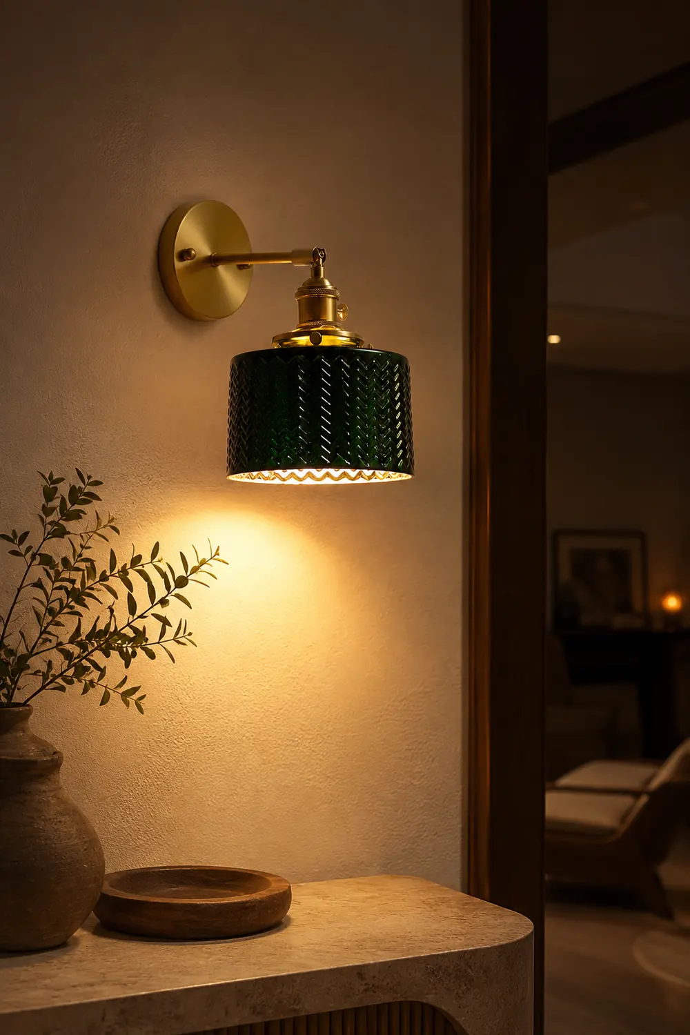 Green Glass Wall Lamp - Lumpaz